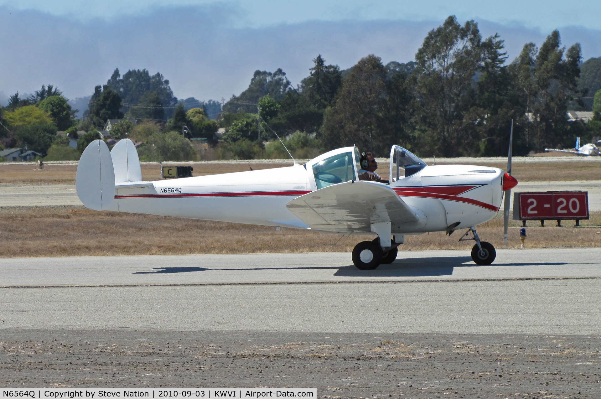 N6564Q, 1965 Alon A2 Aircoupe C/N A-64, 1965 Alon A2 from Santa Paula taxis @ Watsonville, CA Fly-In