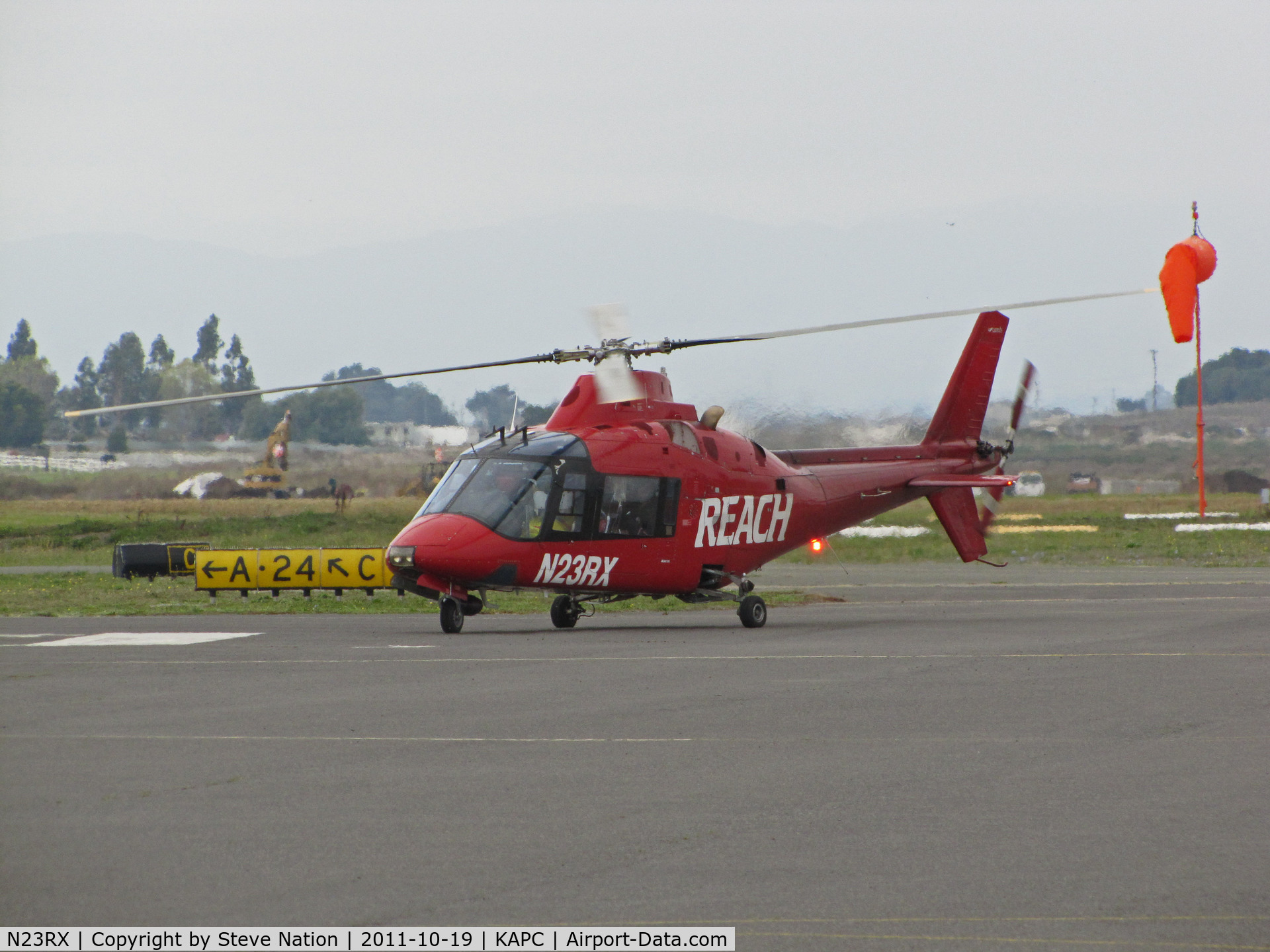 N23RX, Agusta A-109A Hirundo C/N 7205, REACH Air Medical Services (Santa Rosa, CA) Augusta 109 bringing patient to Napa, CA