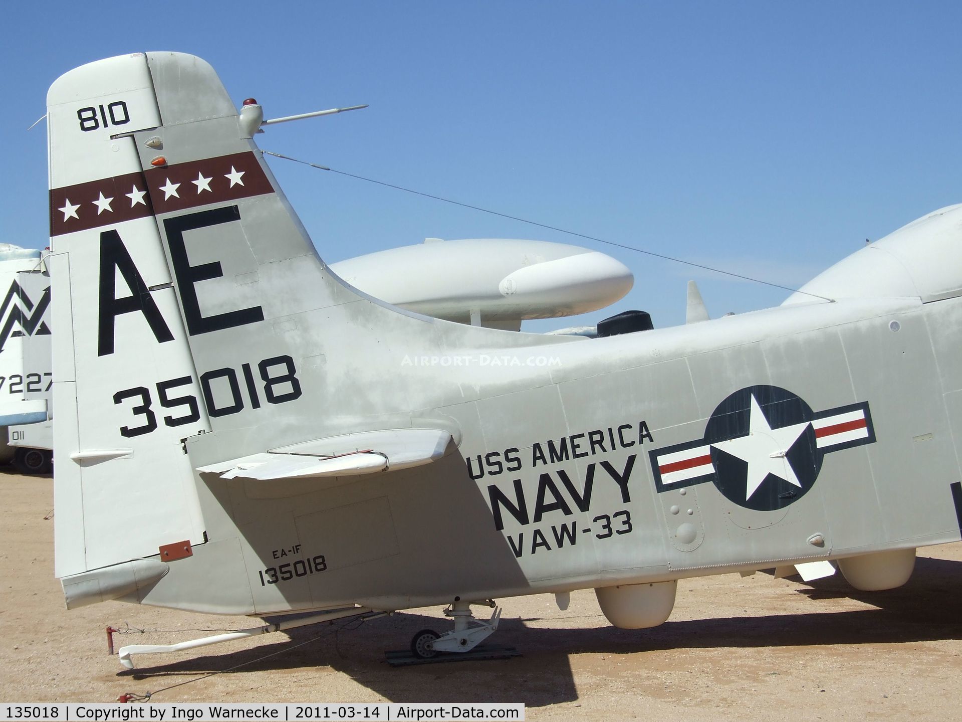 135018, Douglas EA-1F Skyraider C/N 10095, Douglas AD-5Q (EA-1F) Skyraider at the Pima Air & Space Museum, Tucson AZ