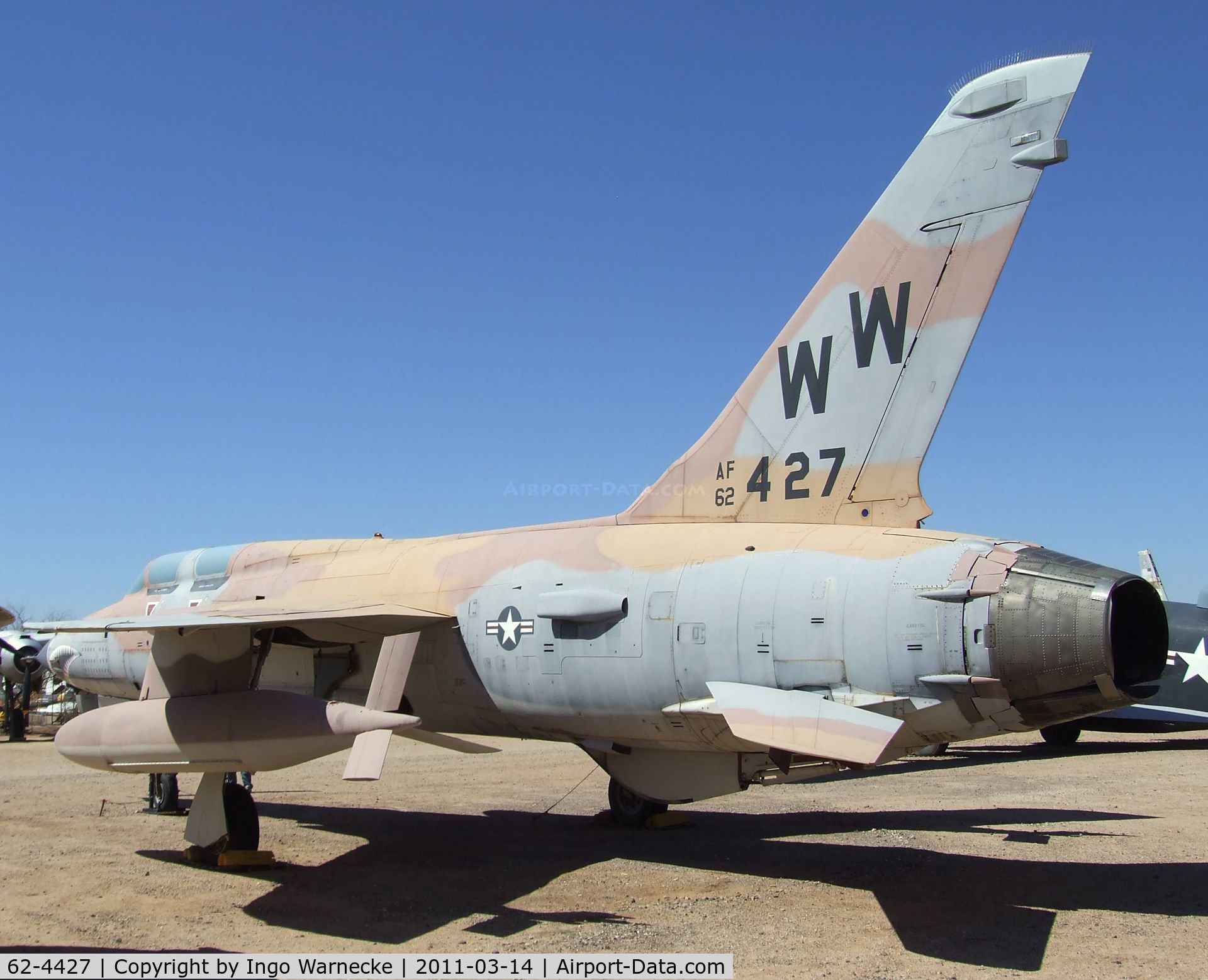 62-4427, Republic F-105G Thunderchief C/N F16, Republic F-105G Thunderchief at the Pima Air & Space Museum, Tucson AZ