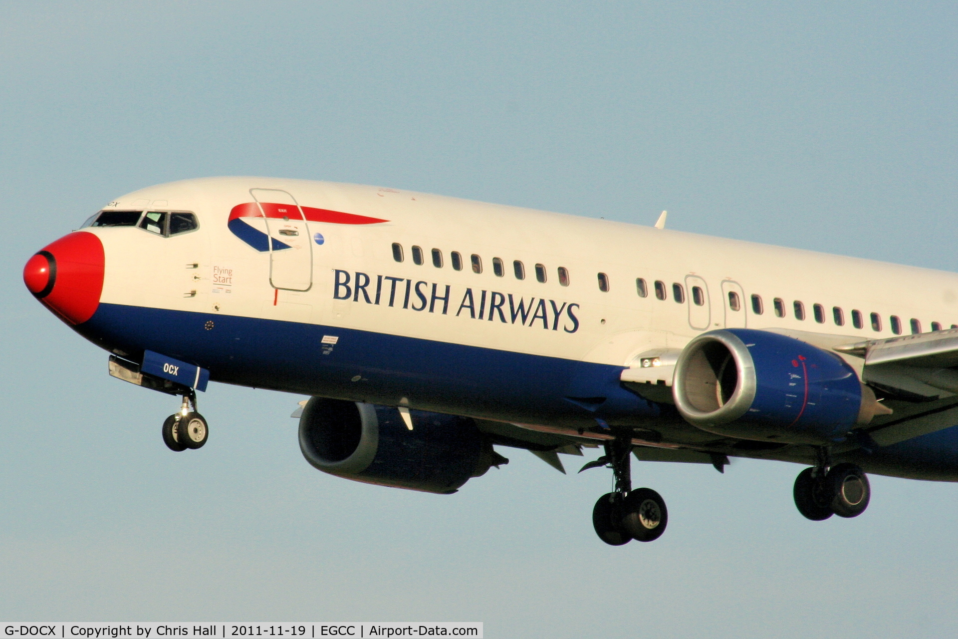 G-DOCX, 1993 Boeing 737-436 C/N 25857, British Airways B737 sporting a red nose
