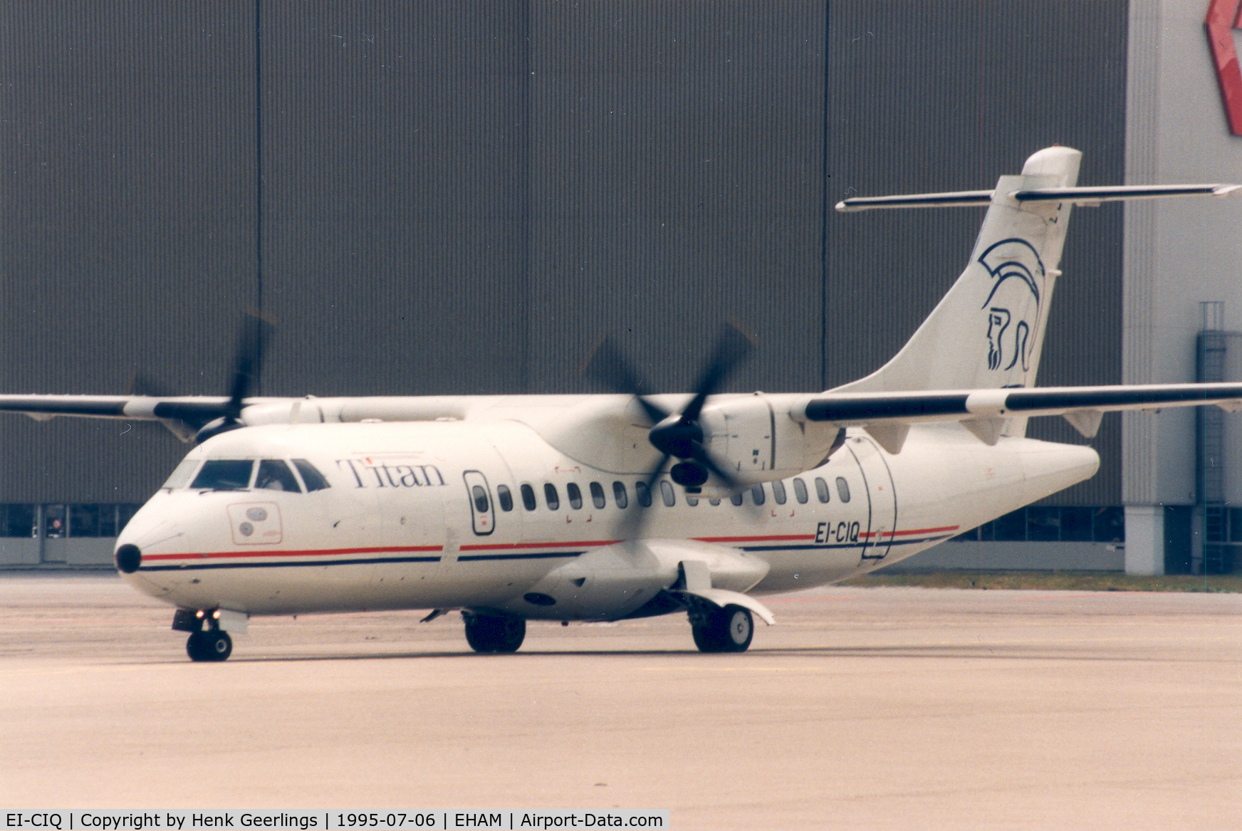 EI-CIQ, 1988 ATR 42-300 C/N 113, Titan Airways at Schiphol. Regi : EI-CIQ