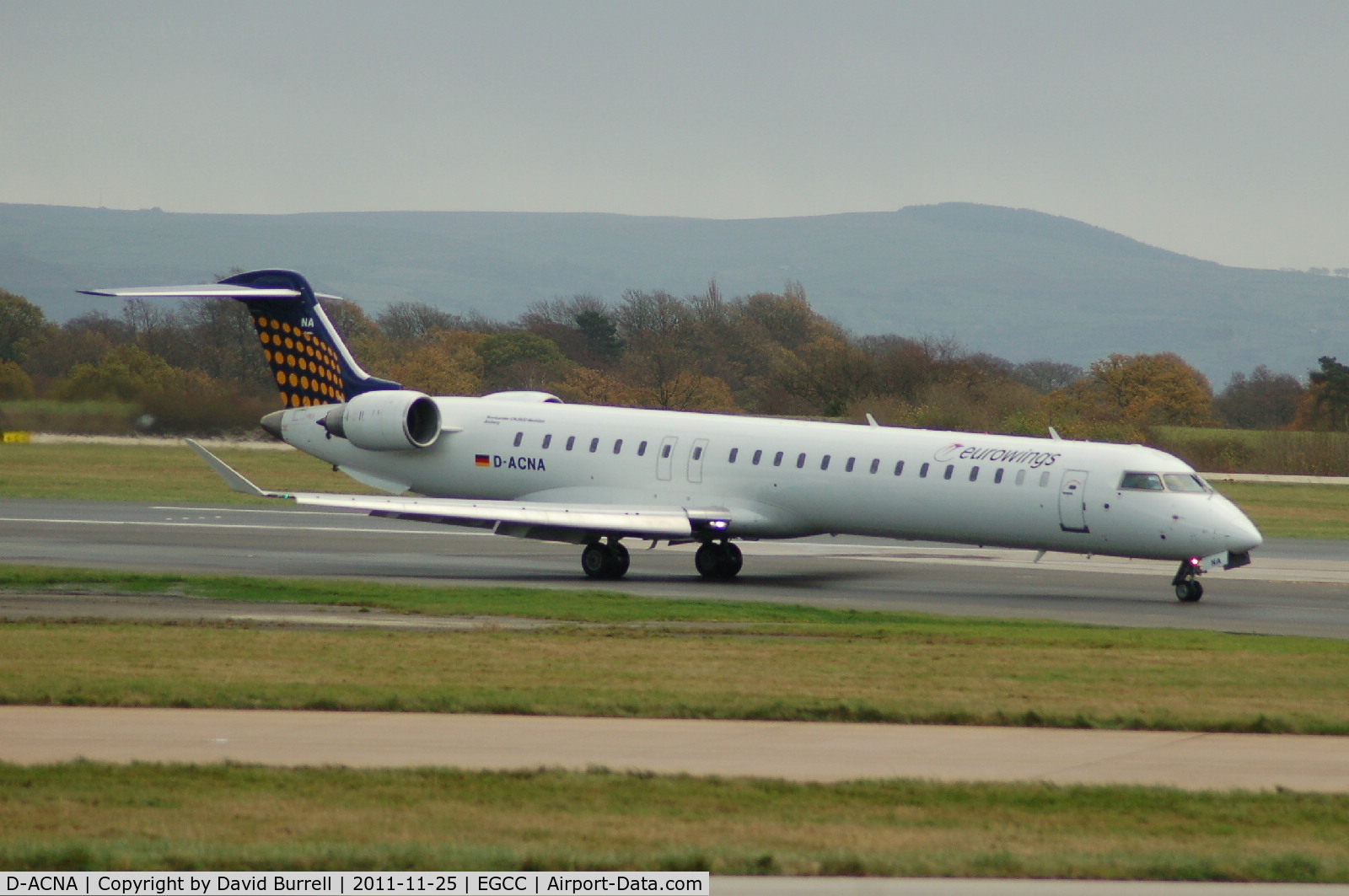 D-ACNA, 2009 Bombardier CRJ-900 NG (CL-600-2D24) C/N 15229, Eurowings Canadair CL-6002D24 Regional Jet CRJ900ER taxiing Manchester Airport.