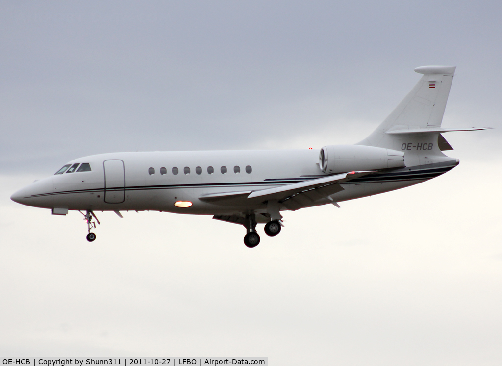 OE-HCB, 2006 Dassault Falcon 2000EX C/N 078, Landing rwy 14R