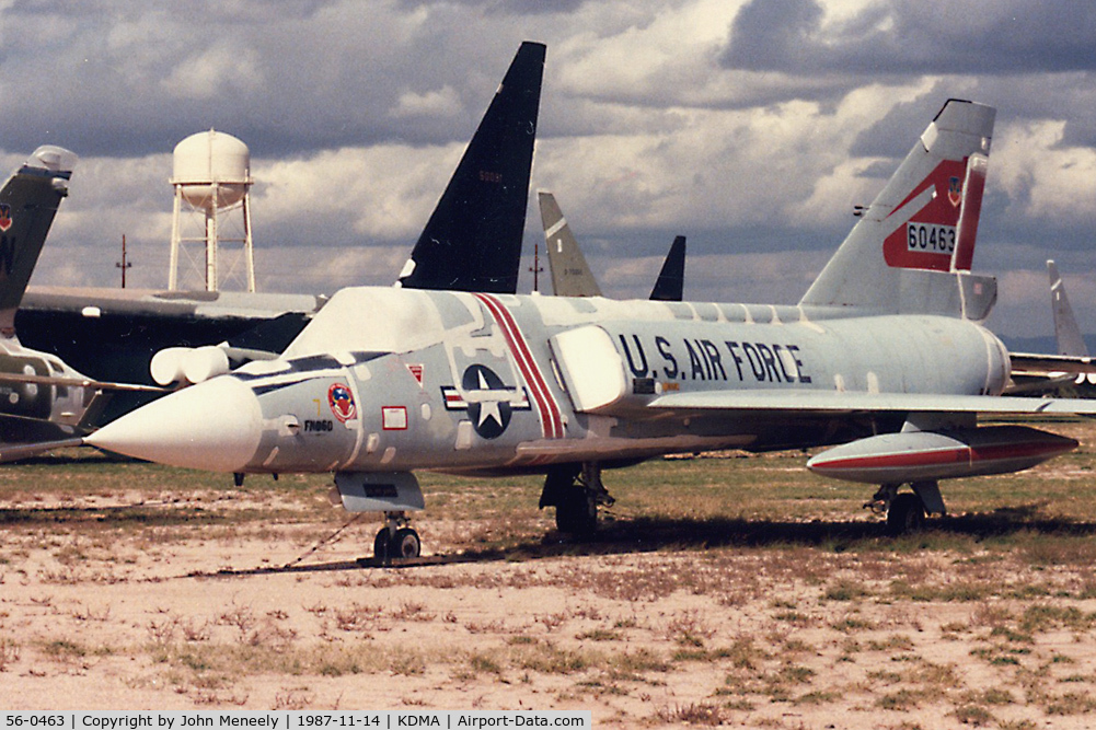 56-0463, 1956 Convair F-106A Delta Dart C/N 8-24-13, Seen in storage with AMARC before conversion to QF-106A.