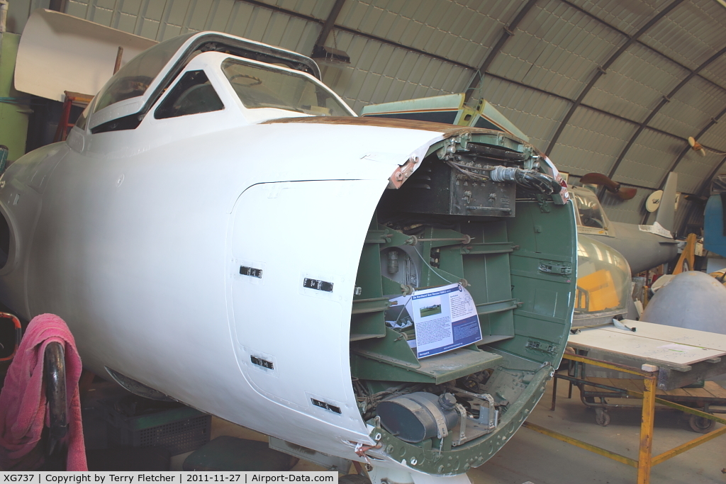 XG737, De Havilland DH-112 Sea Venom FAW.22 C/N 121138, Awaiting restoration at the Aeropark Museum at East Midlands Airport