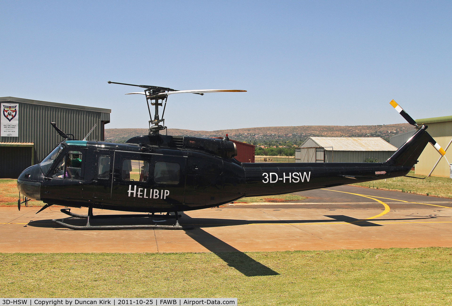 3D-HSW, Bell 205 C/N Not found 3D-HSW, Taking off for Swaziland