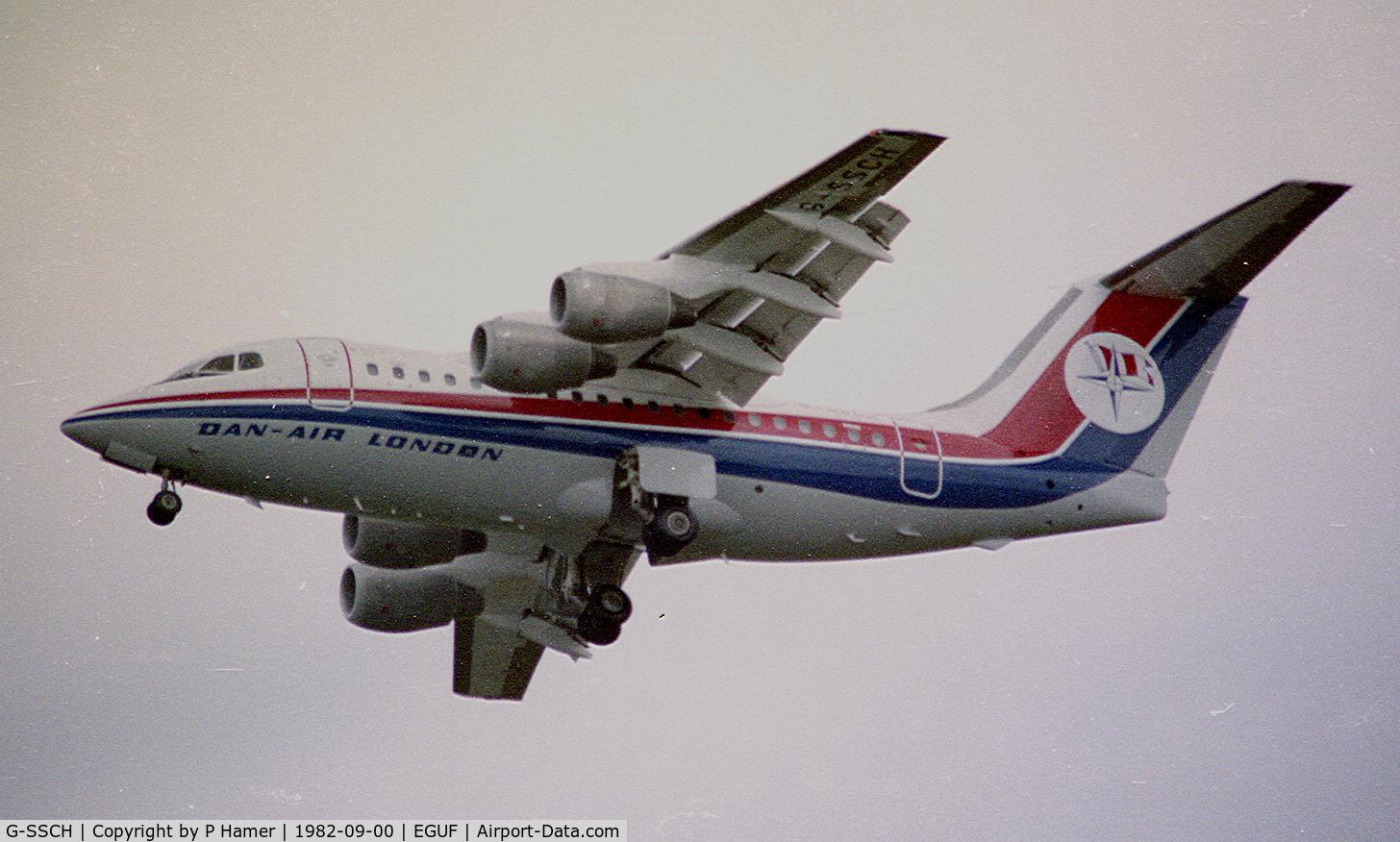 G-SSCH, 1983 British Aerospace BAe.146-100A C/N E1003, Farnborough Air Show 1982
