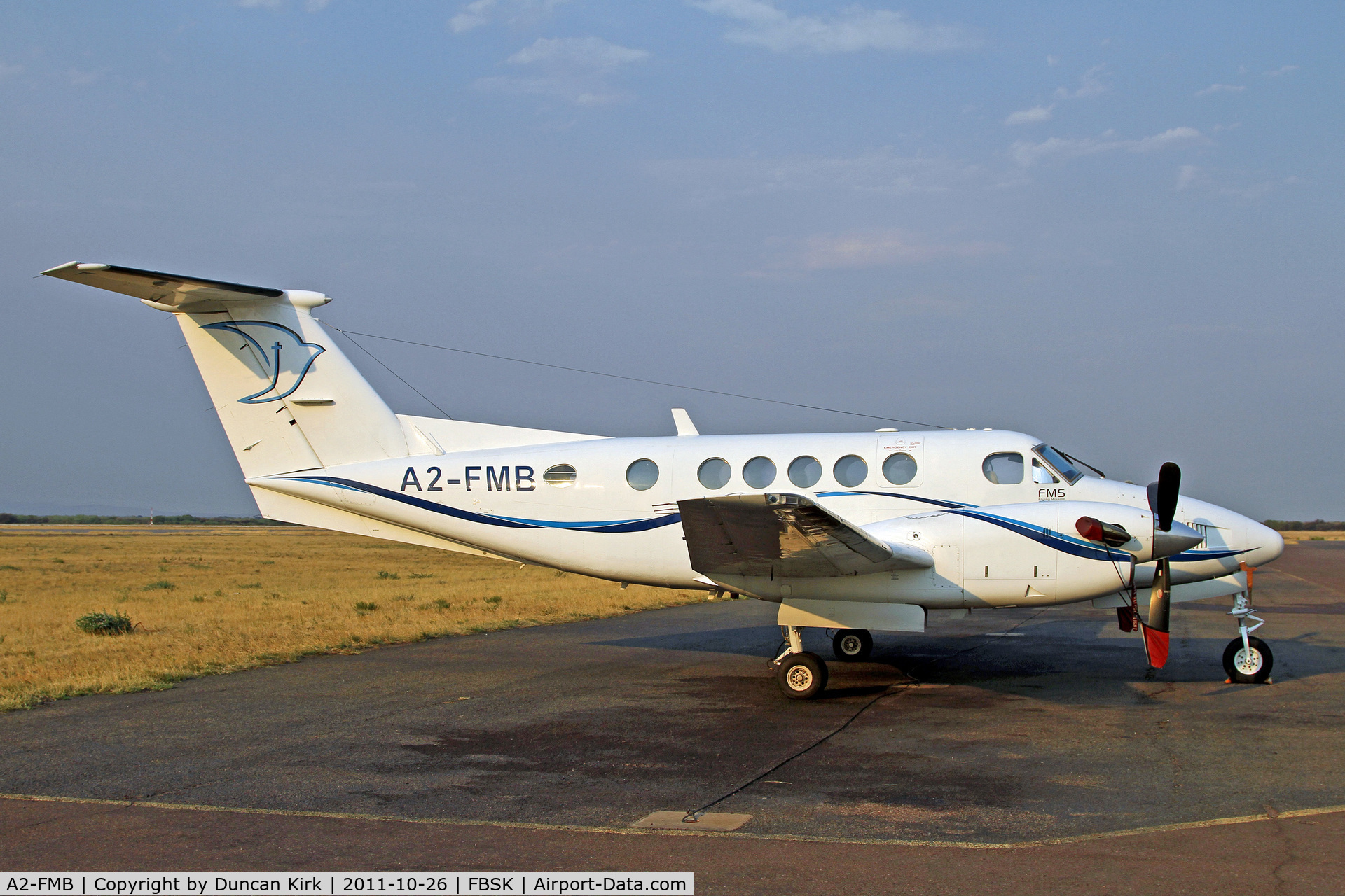 A2-FMB, 1975 Beech 200 Super King Air C/N BB-111, Quality evening photo rampside at Gaborone