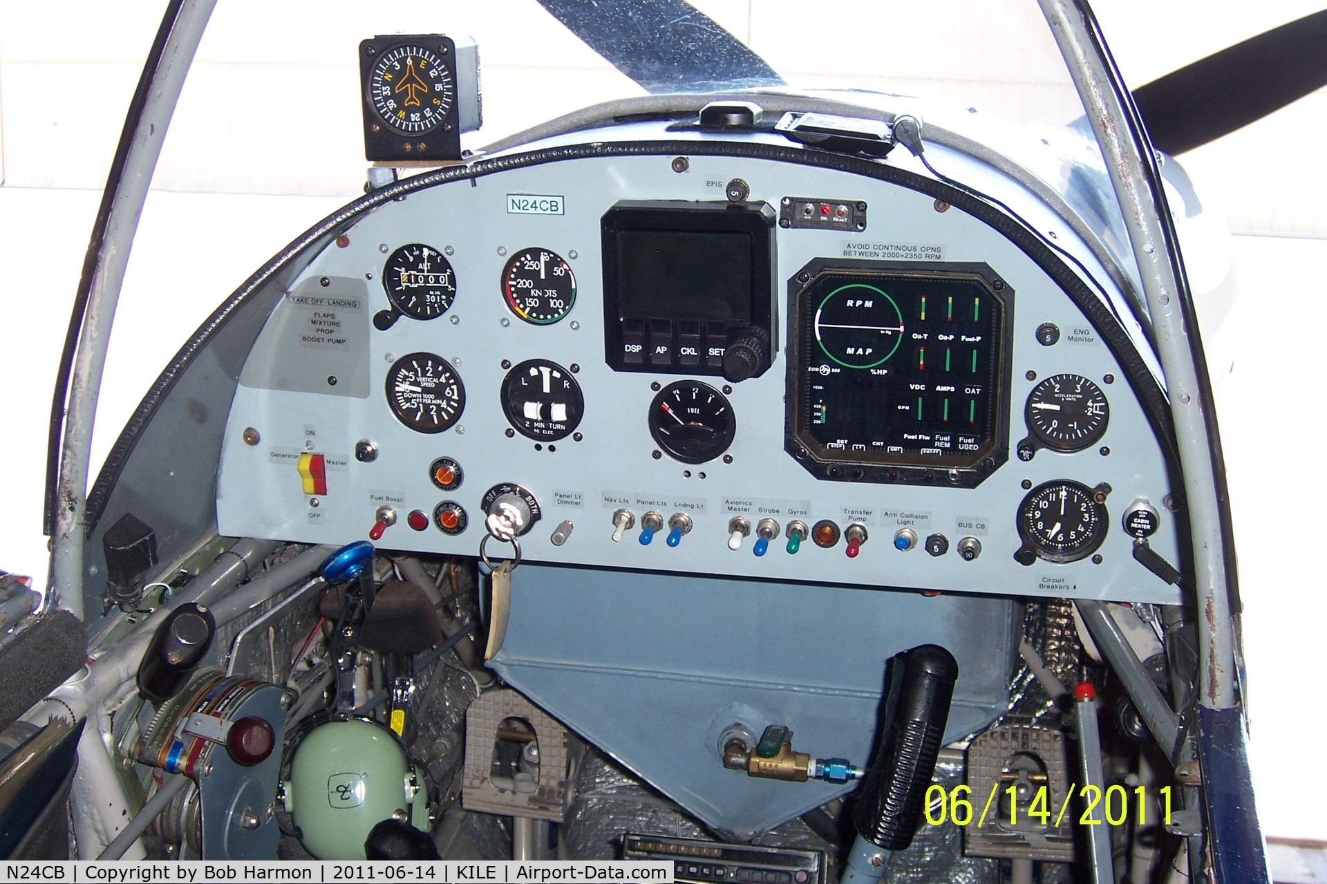 N24CB, 1979 Bond BERYL C/N 2, Front cockpit of N24CB w/EFIS, Engine Monitor, etc.