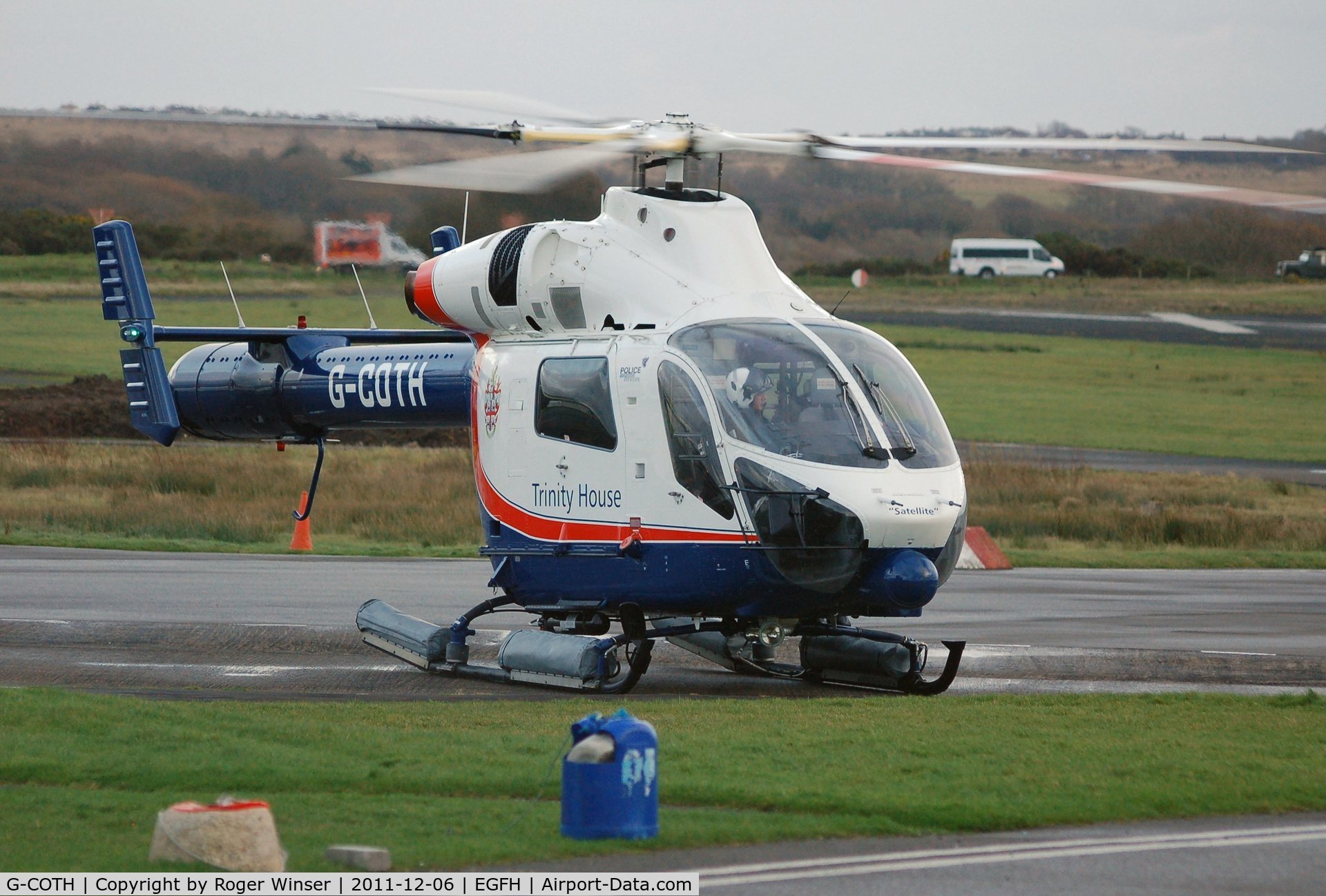 G-COTH, 2001 MD Helicopters MD-900 Explorer C/N 900-00085, Operated by Specialist Aviation Services for Trinity House. About to depart after taking on fuel.