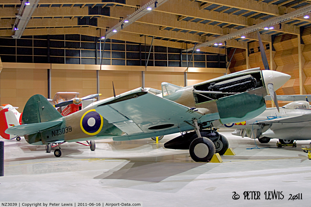 NZ3039, Curtiss P-40E Kittyhawk C/N Not found NZ3039, At MoTAT, Auckland