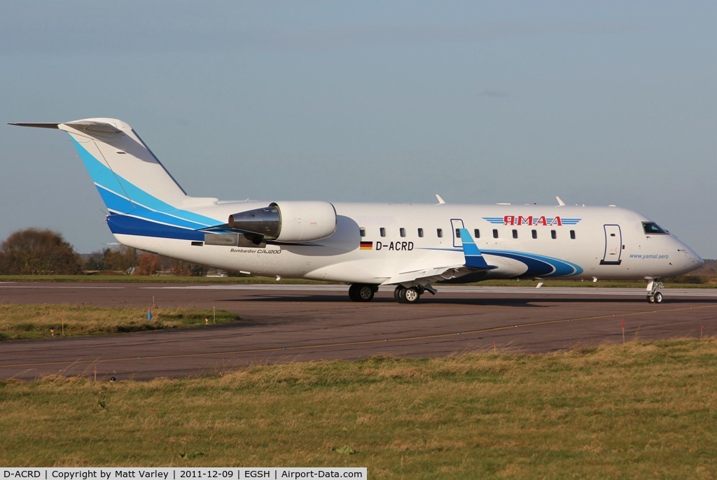 D-ACRD, Canadair CRJ-200ER (CL-600-2B19) C/N 7583, Fresh out of spray in Yamal C/S about to depart.