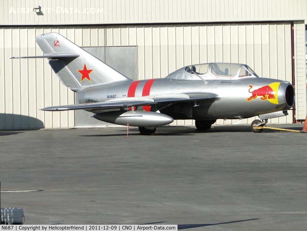 N687, 1953 Mikoyan-Gurevich MiG-15UTI C/N 1A02005, Parked in the parking area for Planes Of Fame Air Museum