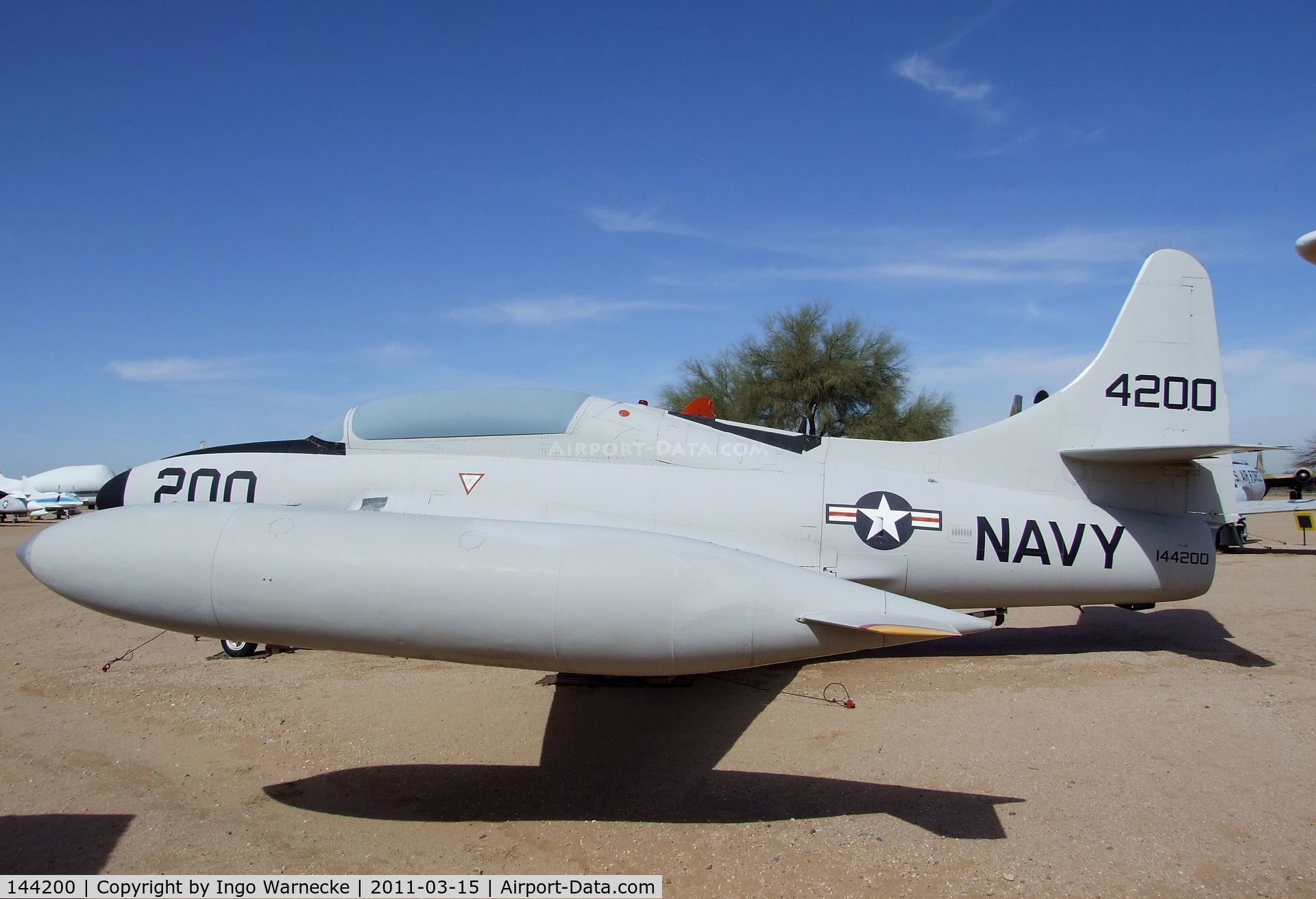 144200, 1957 Lockheed T-1A Seastar C/N 1080-1104, Lockheed T2V-1 SeaStar at the Pima Air & Space Museum, Tucson AZ