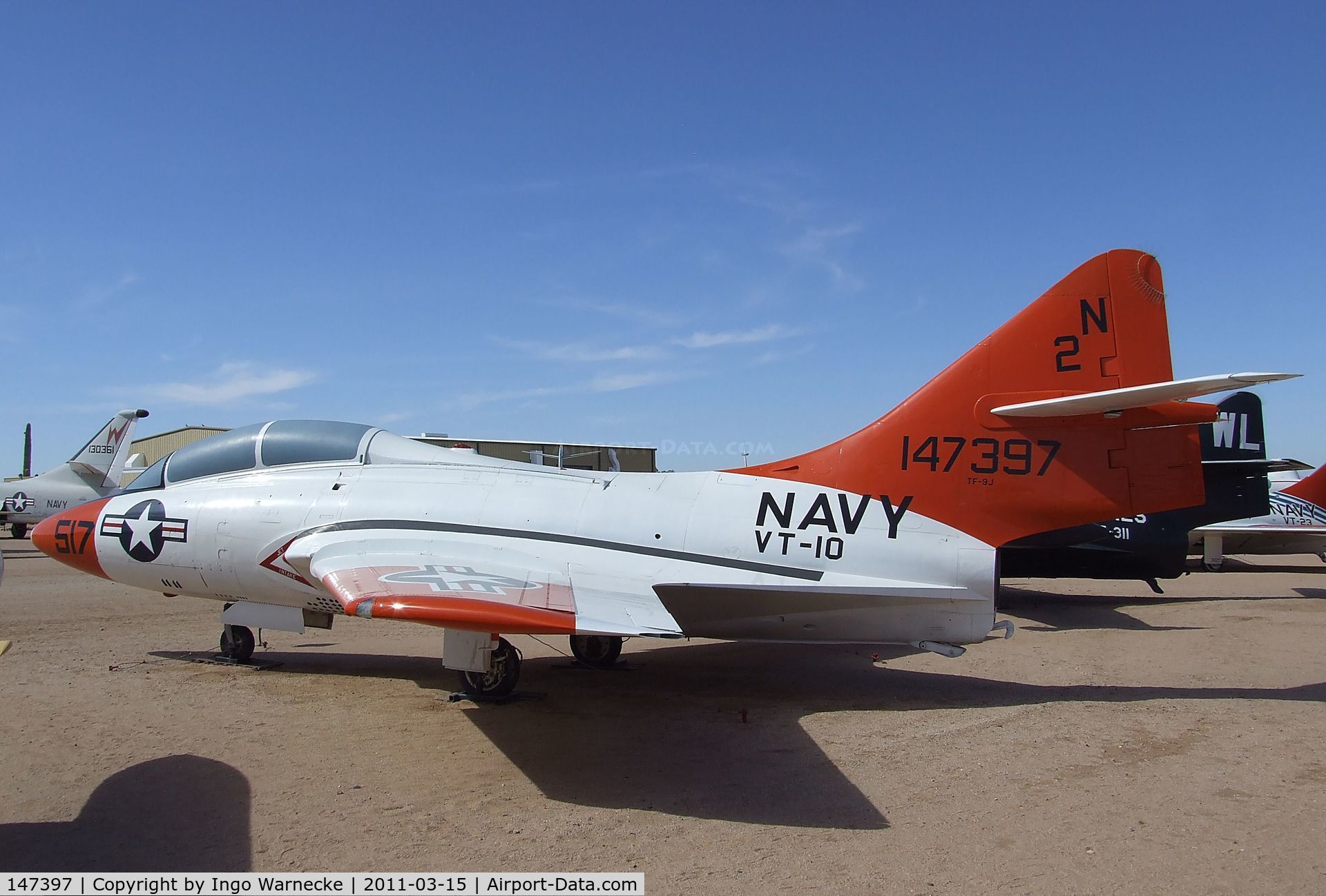 147397, 1962 Grumman TF-9J Cougar C/N 367, Grumman TF-9J (F9F-8T) Cougar at the Pima Air & Space Museum, Tucson AZ