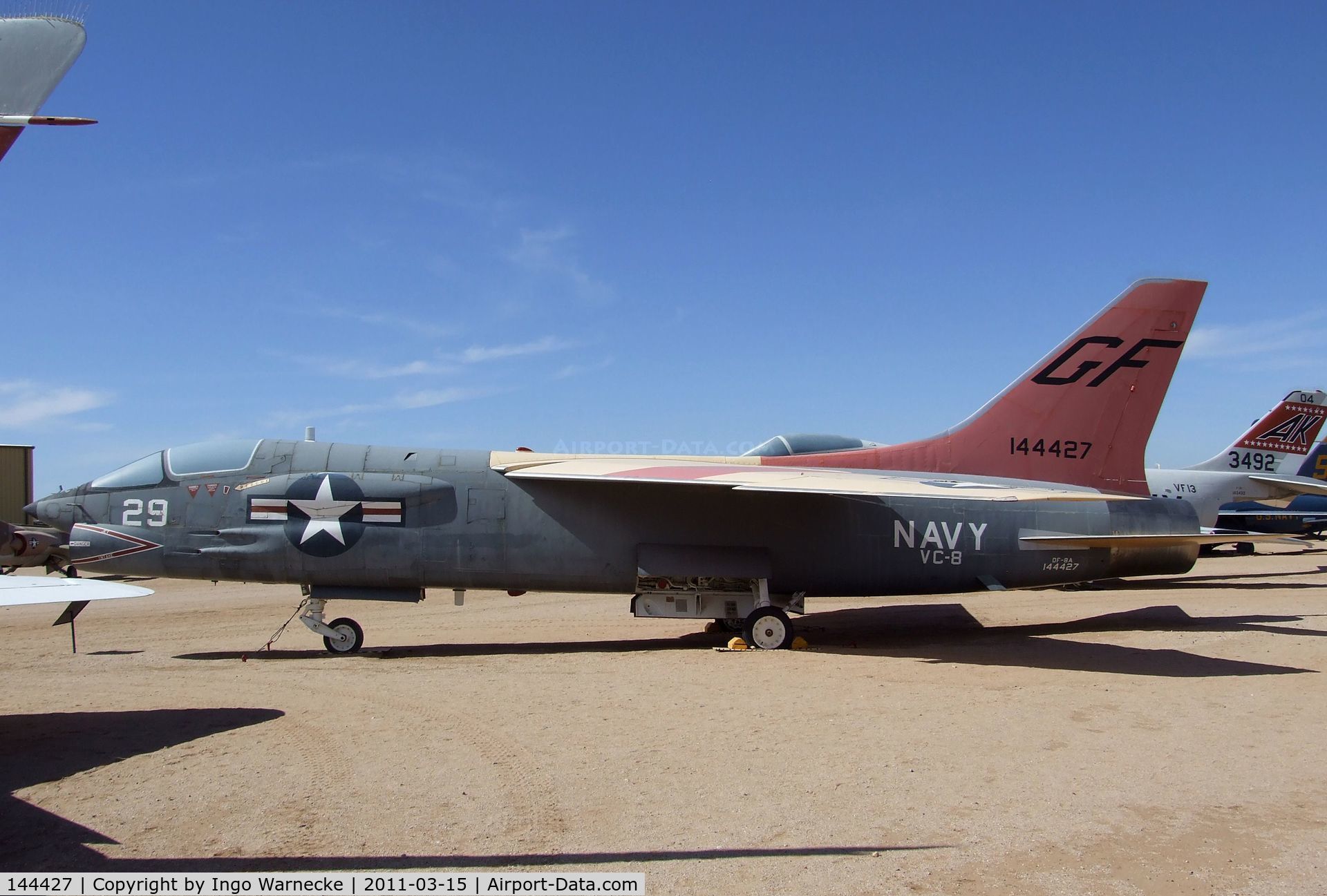 144427, Vought DF-8F Crusader C/N GF-29, Vought DF-8F Crusader at the Pima Air & Space Museum, Tucson AZ