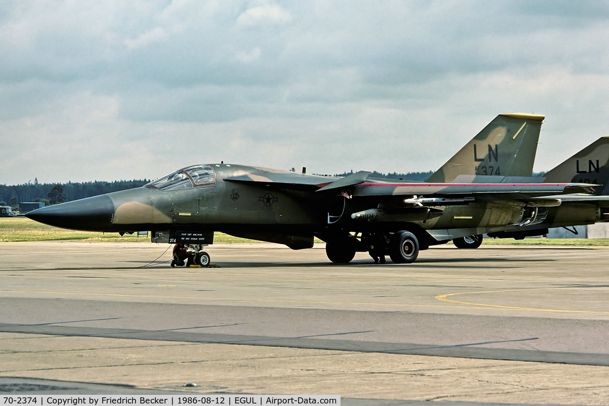 70-2374, 1970 General Dynamics F-111F Aardvark C/N E2-13, last chance inspection