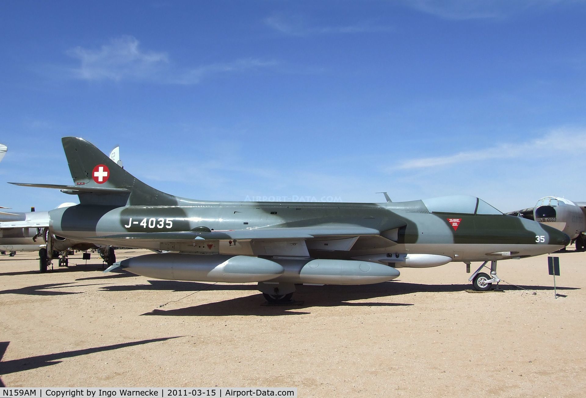 N159AM, Hawker Hunter F.58 C/N 41H-697402, Hawker Hunter F58A at the Pima Air & Space Museum, Tucson AZ