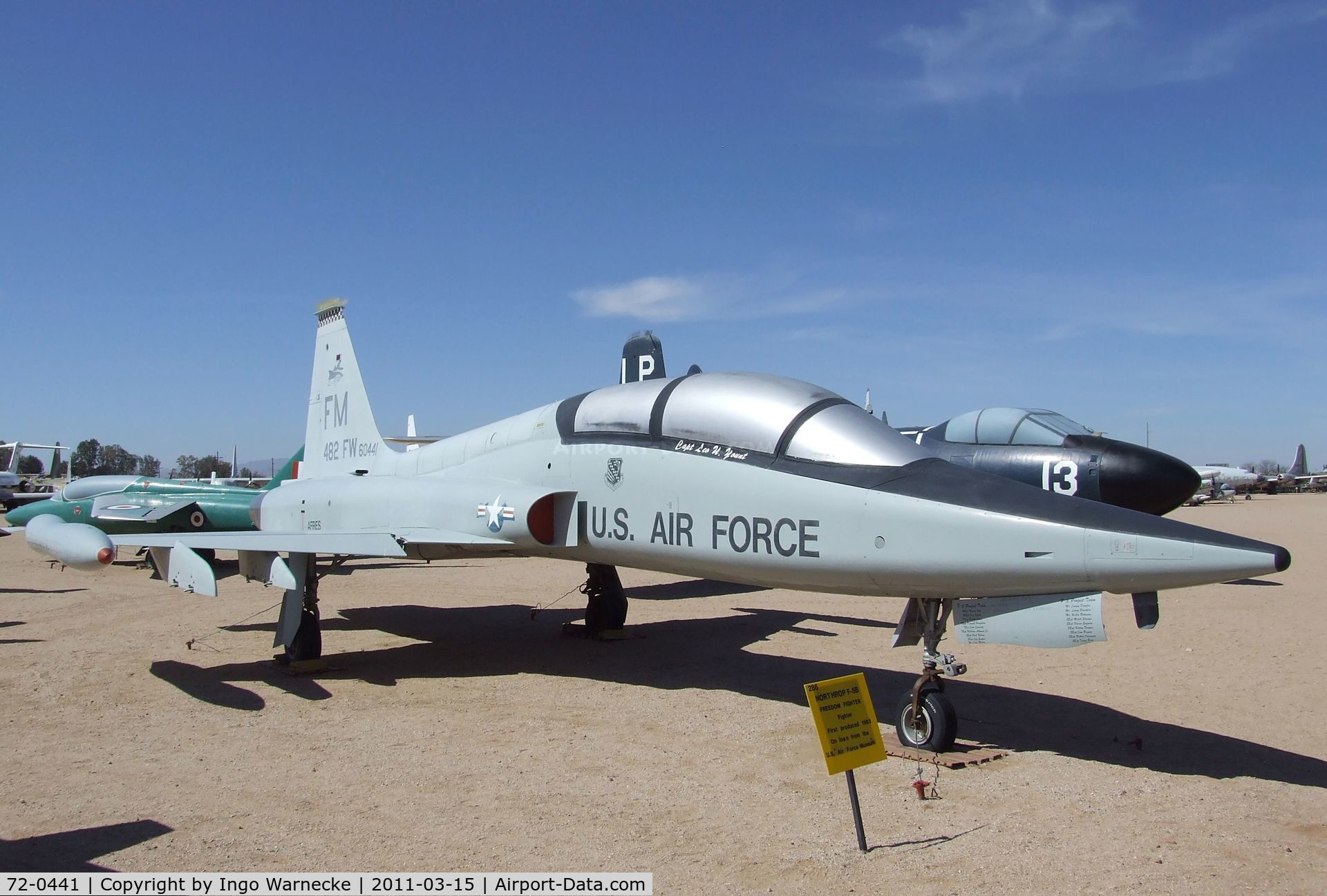 72-0441, Northrop GF-5B Freedom Fighter C/N N.8092, Northrop GF-5B Freedom Fighter at the Pima Air & Space Museum, Tucson AZ