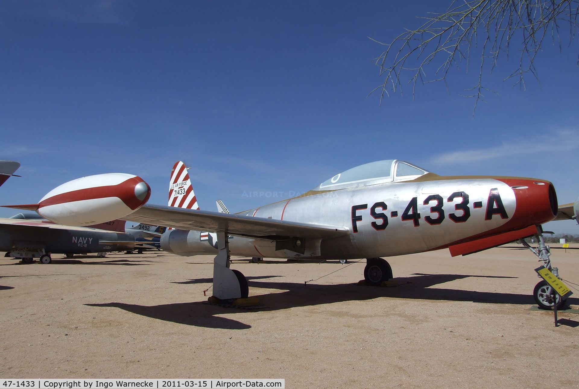 47-1433, 1947 Republic F-84C-2-RE Thunderjet C/N Not found 47-1433, Republic F-84C Thunderjet at the Pima Air & Space Museum, Tucson AZ