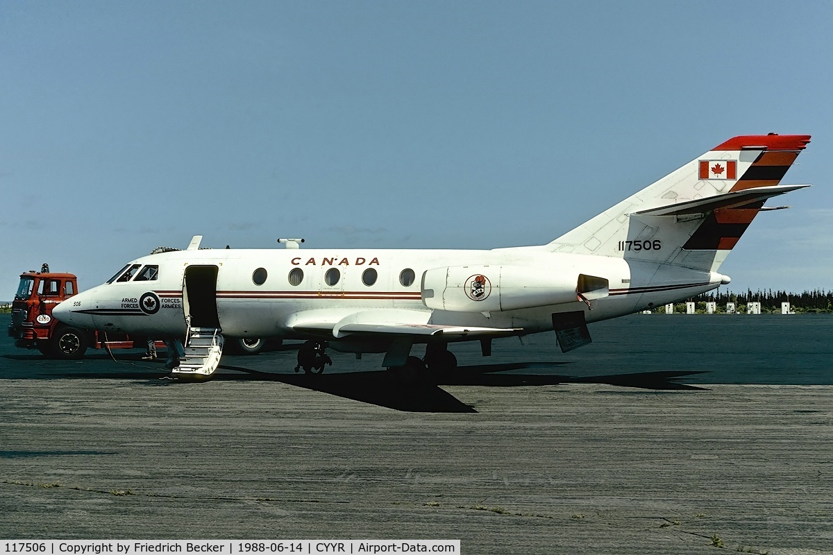 117506, 1967 Dassault Falcon (Mystere) 20C C/N 109, refuelling while transient at Goose Bay