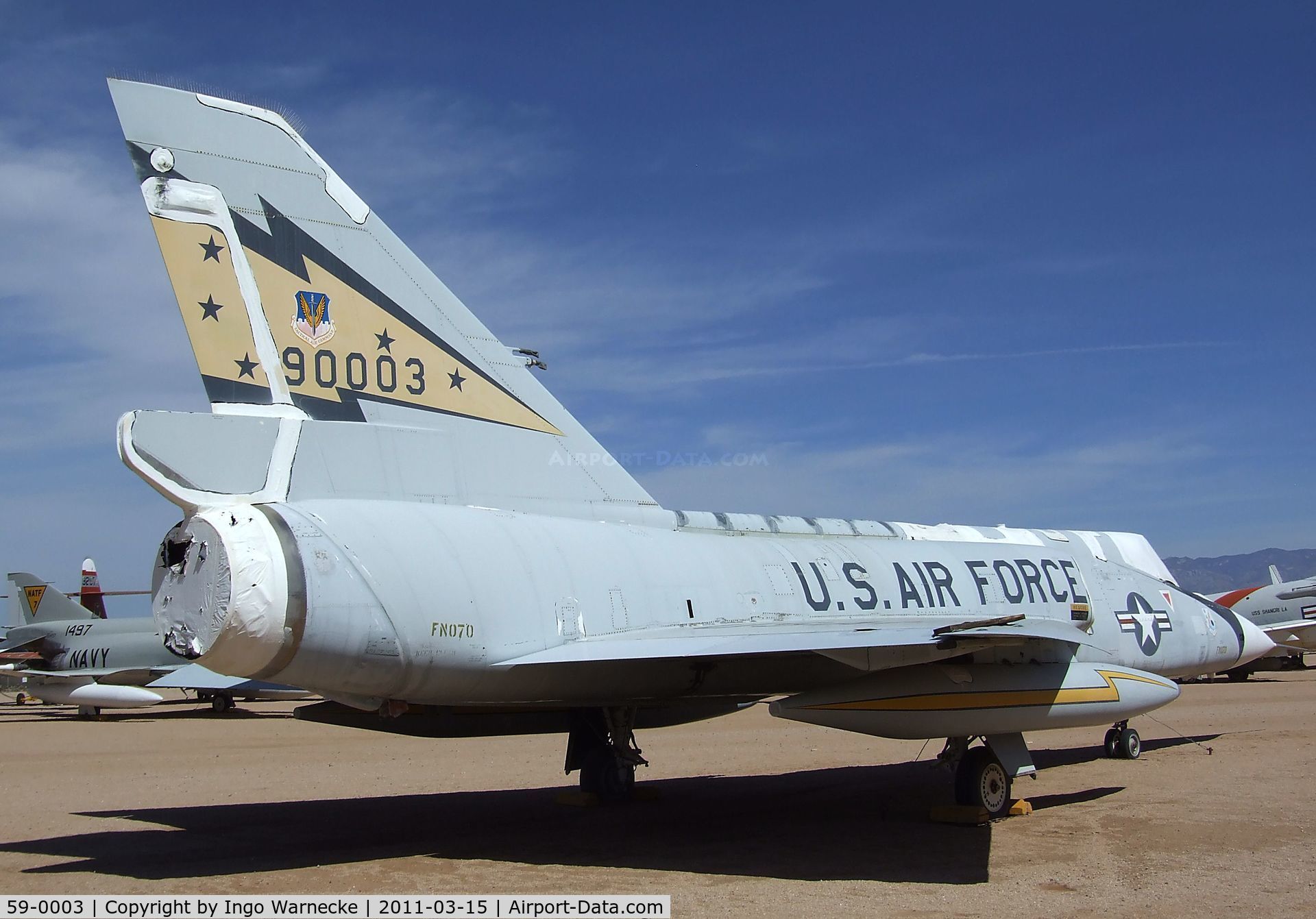 59-0003, 1959 Convair F-106A Delta Dart C/N 8-14-132, Convair F-106A Delta Dart at the Pima Air & Space Museum, Tucson AZ