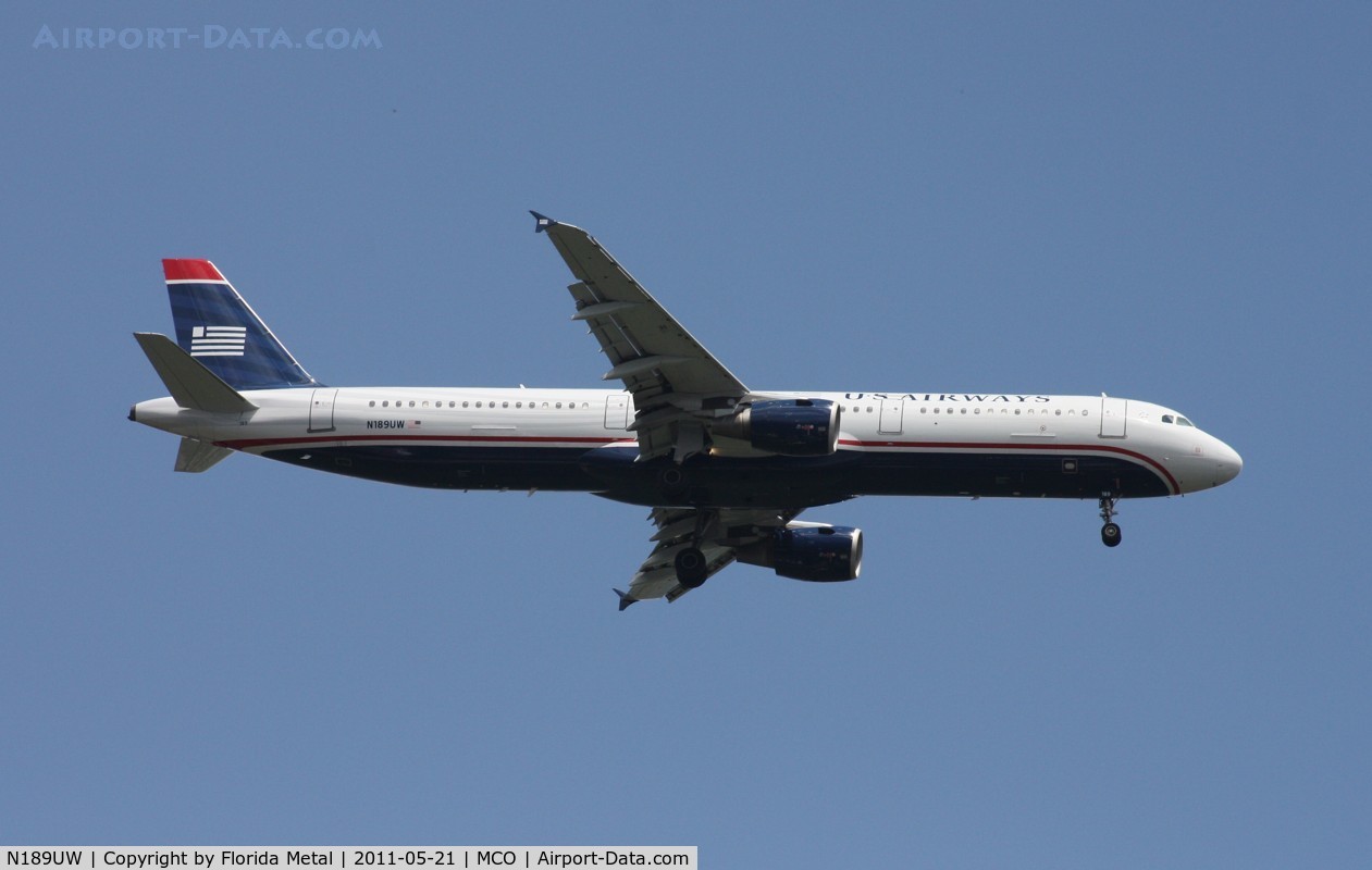 N189UW, 2001 Airbus A321-211 C/N 1425, US Airways A321