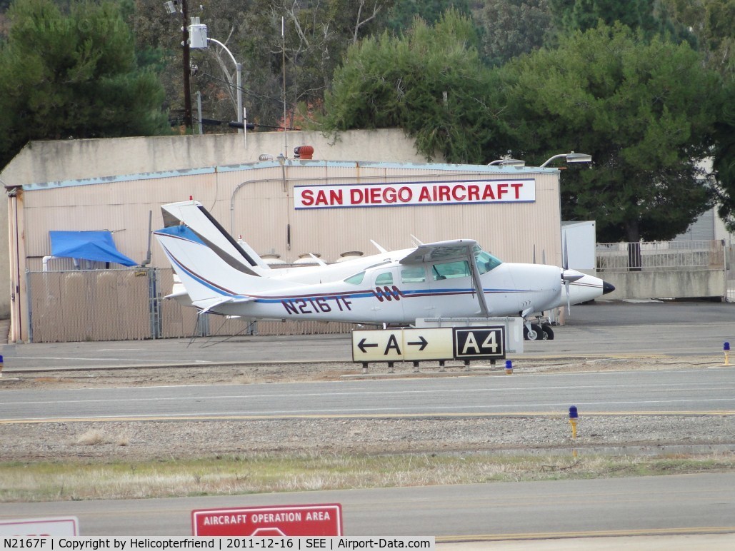 N2167F, 1965 Cessna U206 Super Skywagon C/N U206-0367, Parked near the San Diego Aircraft parking area