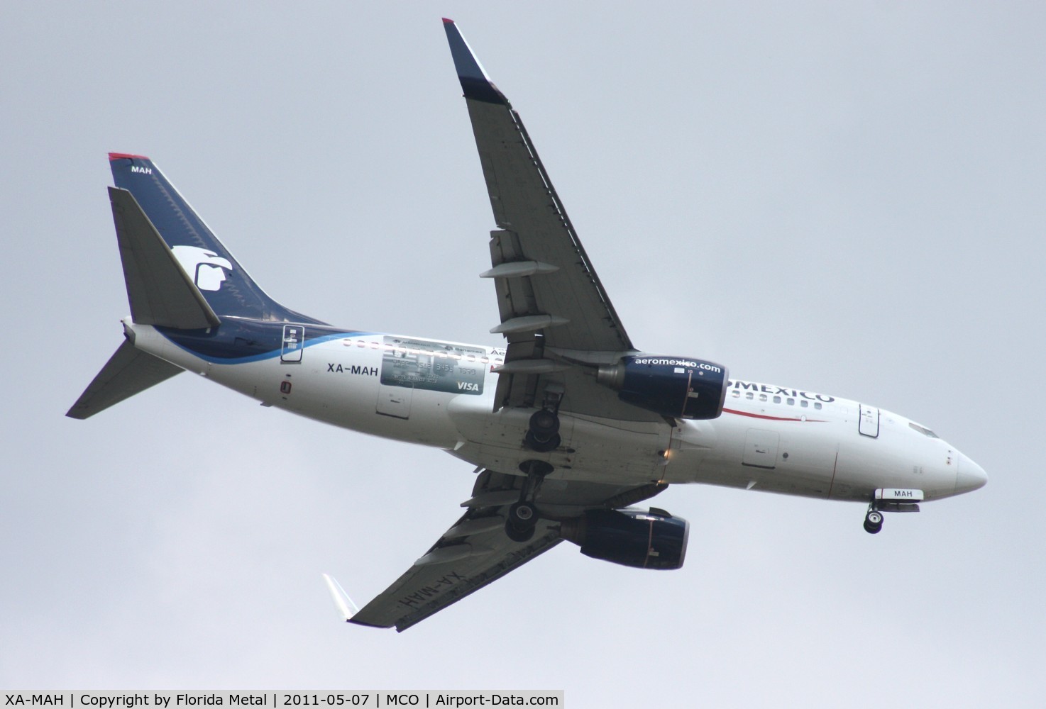 XA-MAH, 2007 Boeing 737-752 C/N 35122, One of many AMX 737s advertising the Visa credit card