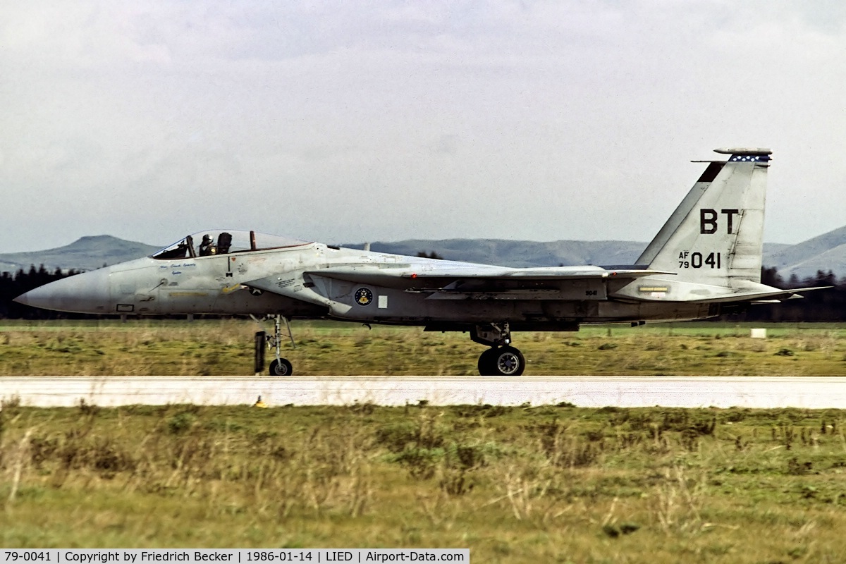 79-0041, McDonnell Douglas F-15C Eagle C/N 0580/C110, returning from a training mission