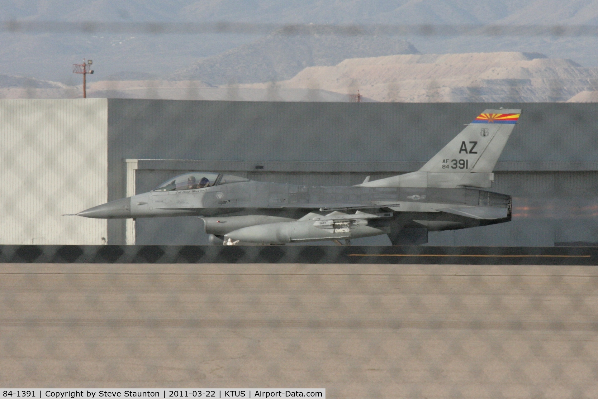 84-1391, 1984 General Dynamics F-16C Fighting Falcon C/N 5C-173, Taken at Tucson International Airport, in March 2011 whilst on an Aeroprint Aviation tour