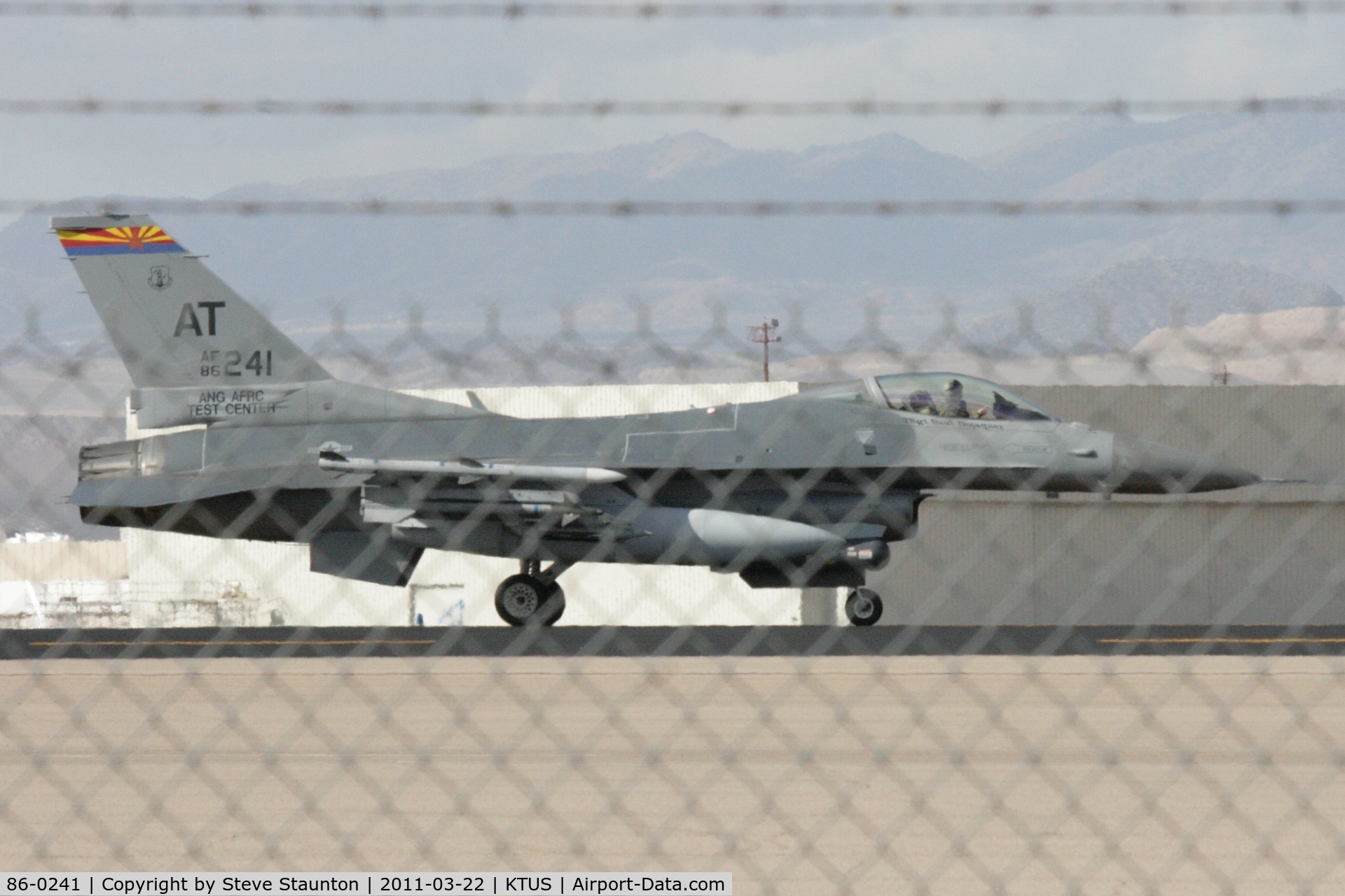 86-0241, 1986 General Dynamics F-16C Fighting Falcon C/N 5C-347, Taken at Tucson International Airport, in March 2011 whilst on an Aeroprint Aviation tour