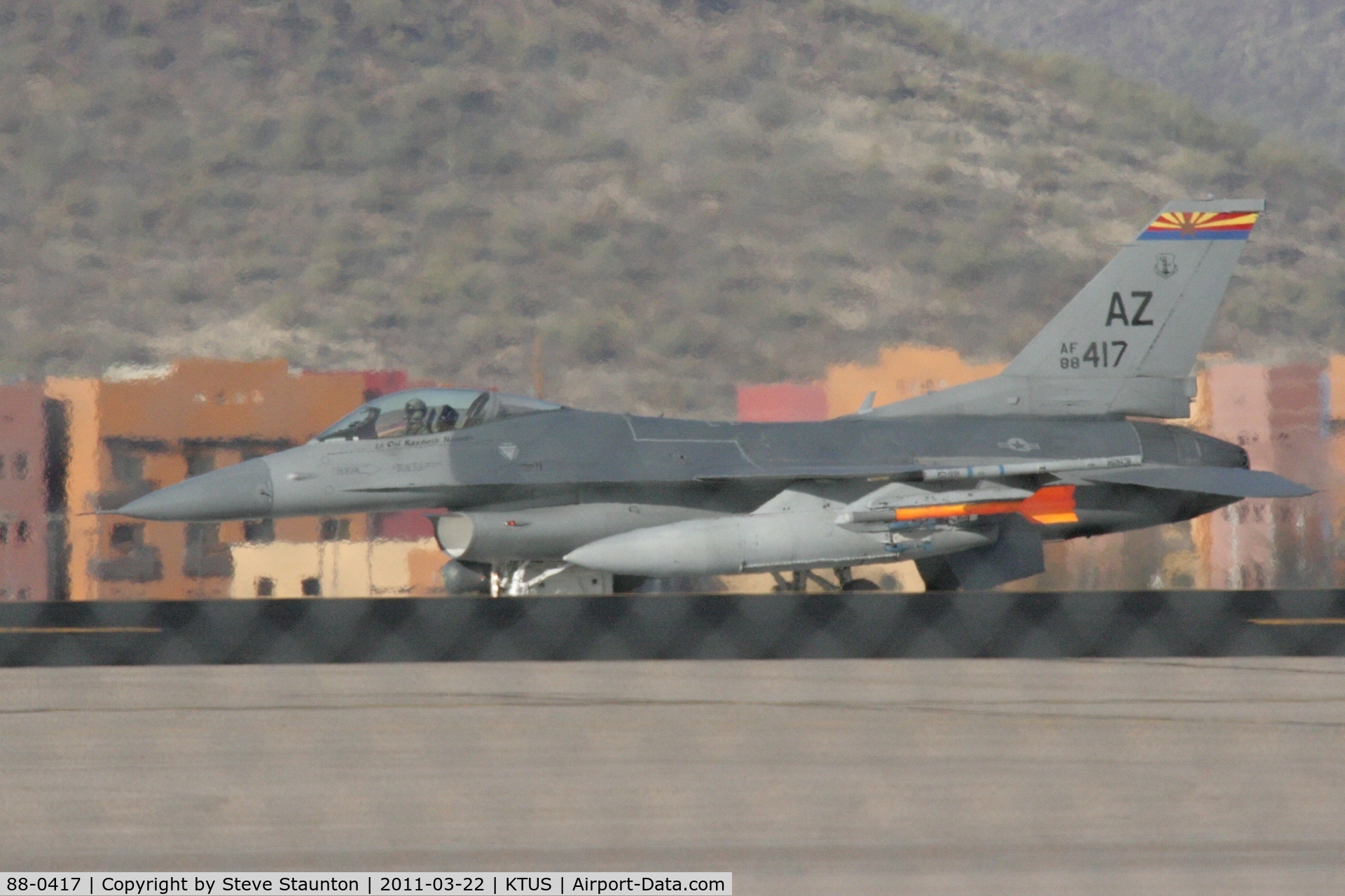 88-0417, 1988 General Dynamics F-16C Fighting Falcon C/N 1C-019, Taken at Tucson International Airport, in March 2011 whilst on an Aeroprint Aviation tour