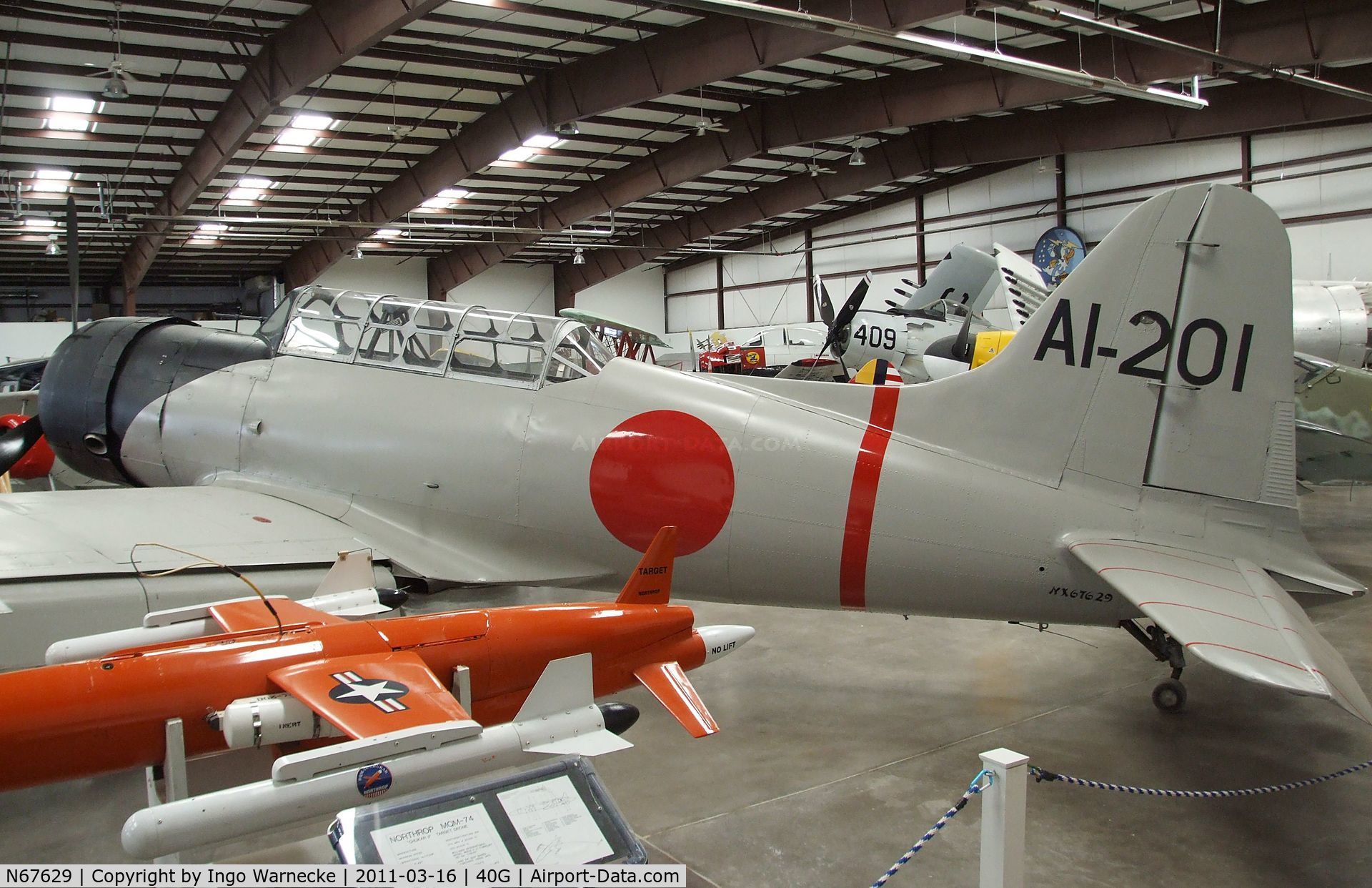 N67629, 1942 Convair BT-15 VAL C/N 11513, Vultee BT-15 (converted to represent a Aichi D3A VAL) at the Planes of Fame Air Museum, Valle AZ
