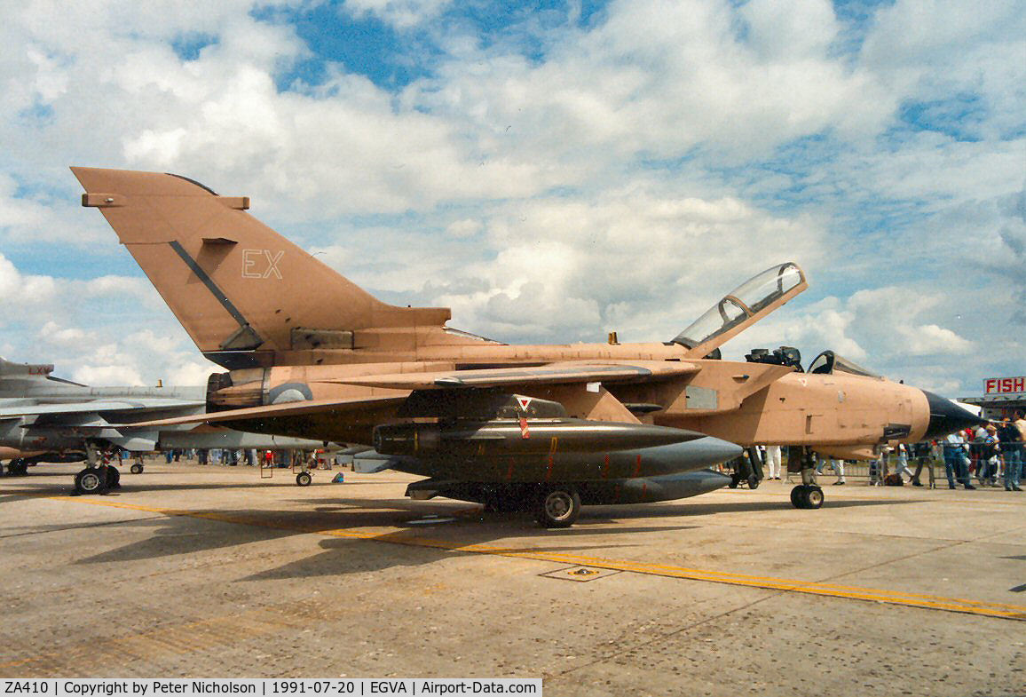 ZA410, 1983 Panavia Tornado GR.1 C/N 227/BT034/3109, Tornado GR.1, callsign Rafair 620, of 15 Squadron at RAF Bruggen on display at the 1991 Intnl Air Tattoo at RAF Fairford.