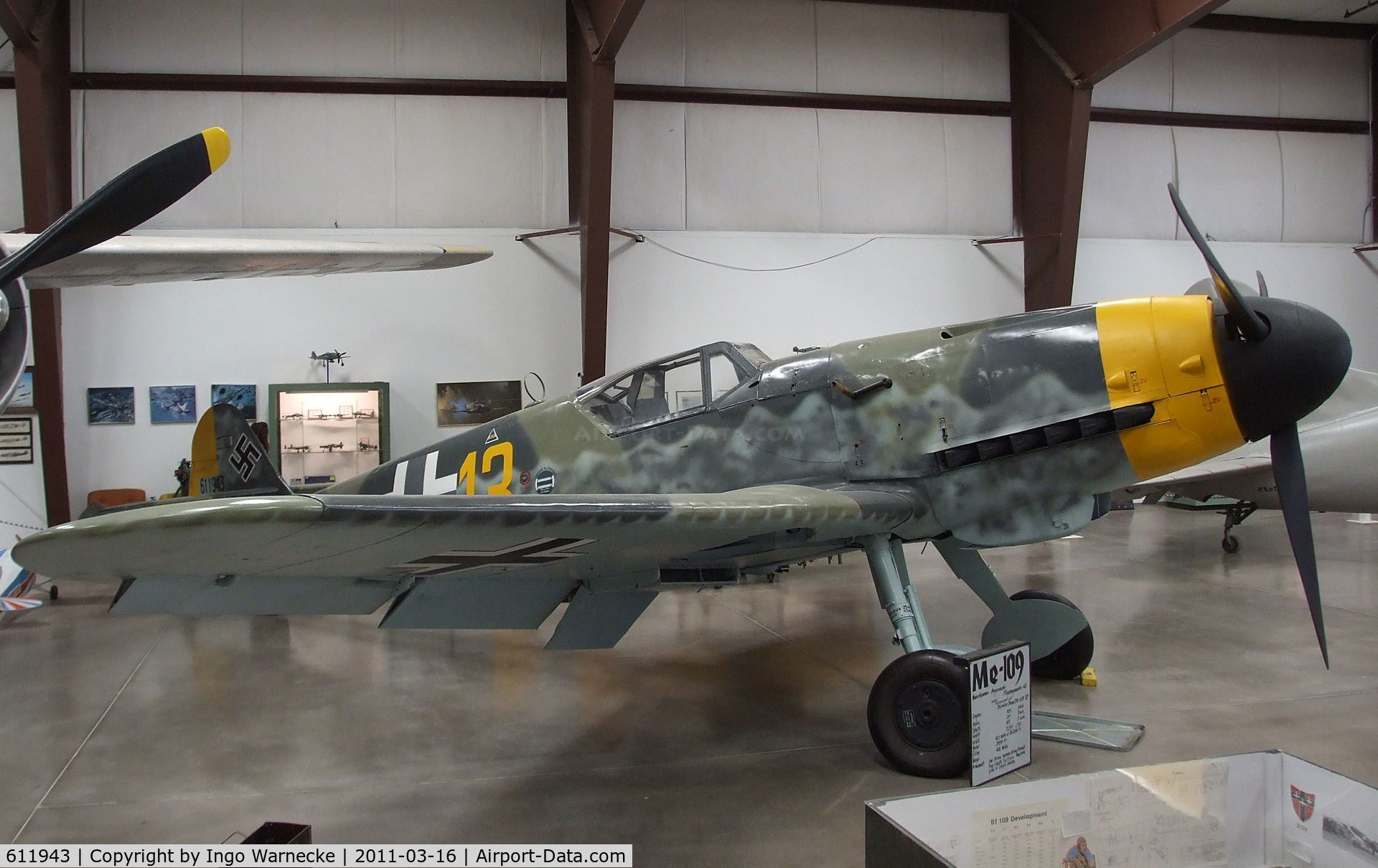 611943, Messerschmitt Bf-109G-10 C/N Not found 611943, Messerschmitt Bf 109G-10 at the Planes of Fame Air Museum, Valle AZ