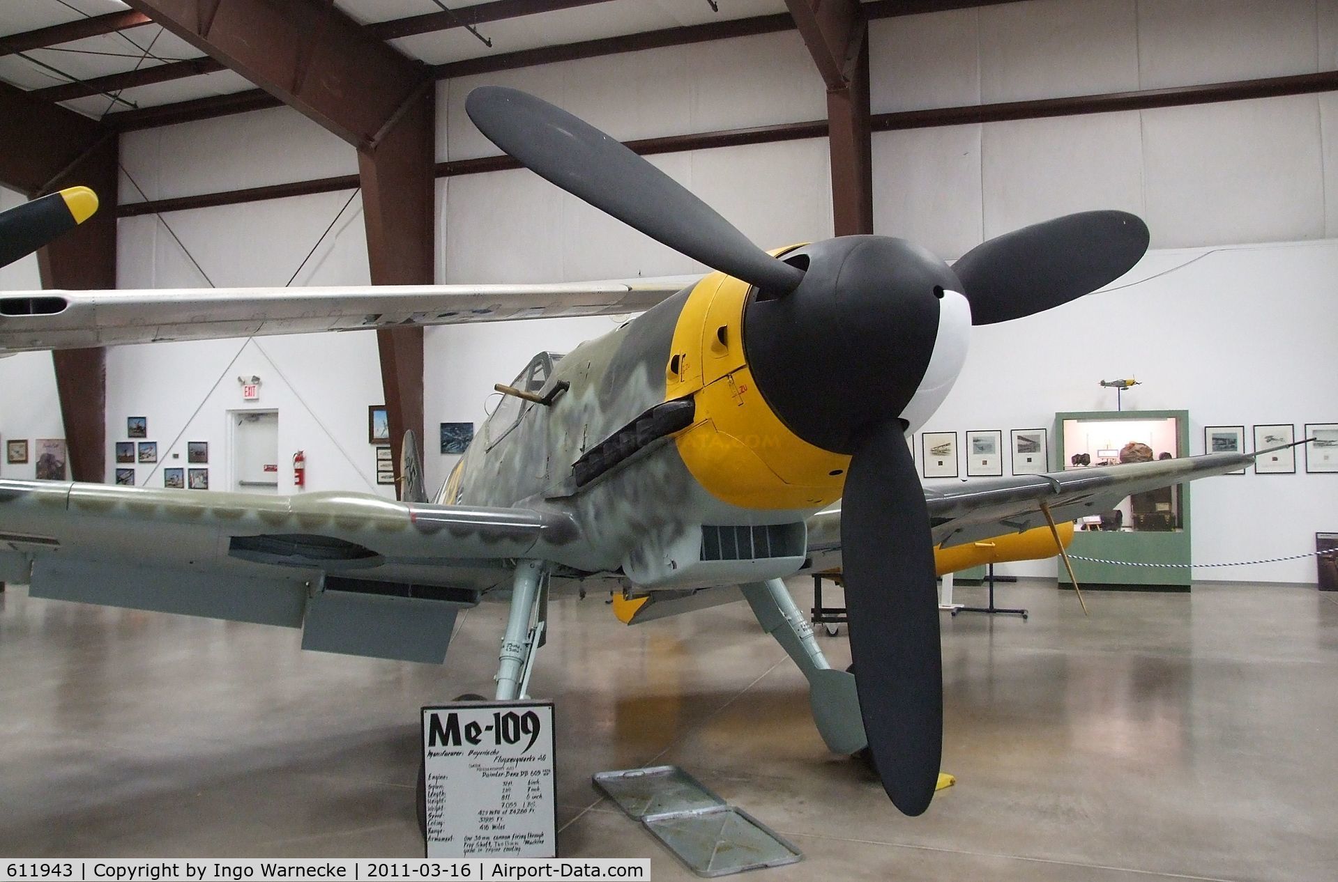 611943, Messerschmitt Bf-109G-10 C/N Not found 611943, Messerschmitt Bf 109G-10 at the Planes of Fame Air Museum, Valle AZ