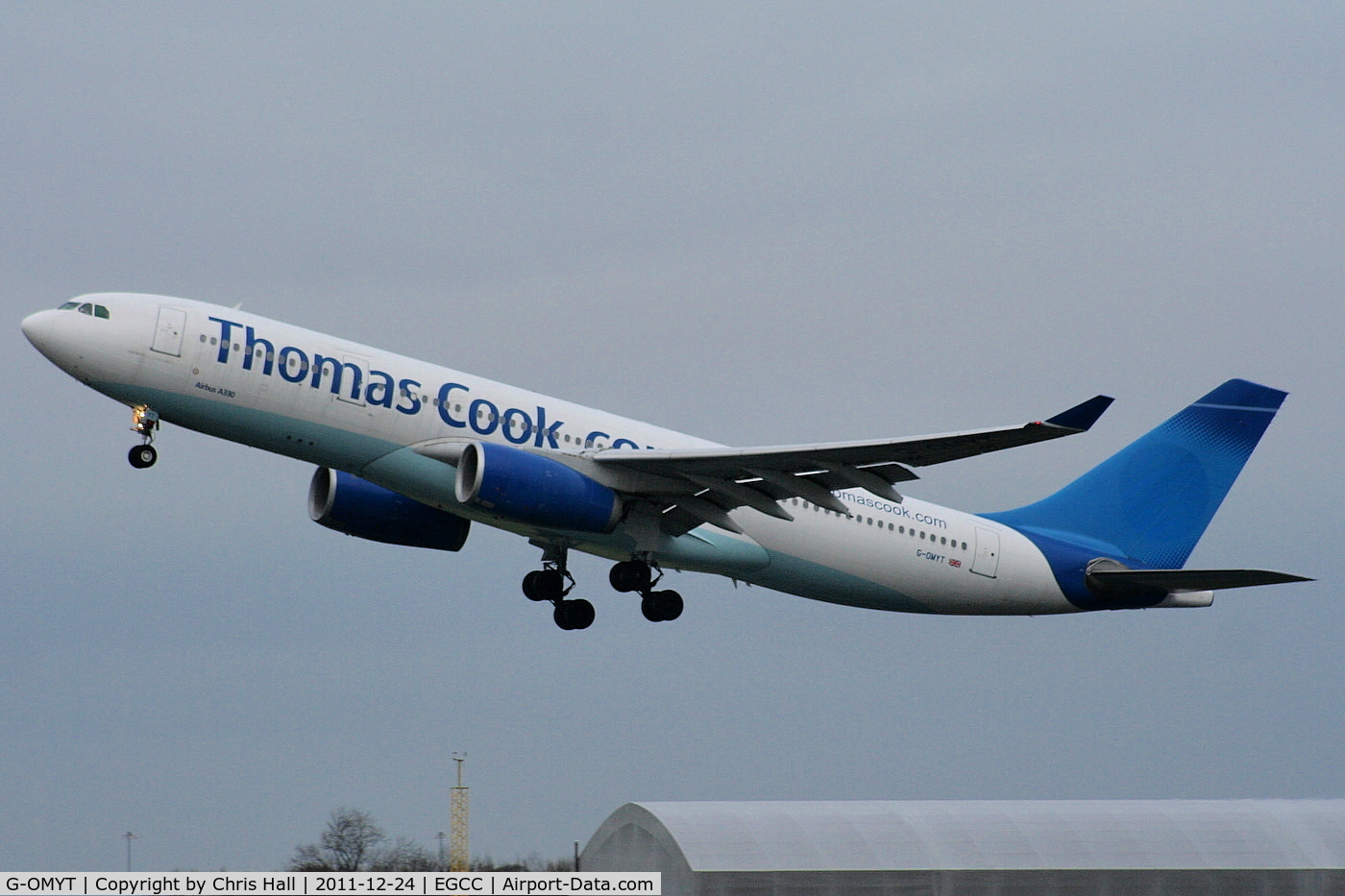 G-OMYT, 1999 Airbus A330-243 C/N 301, missing the Thomas Cook logo on the tail after returning from lease with Garuda Indonesia