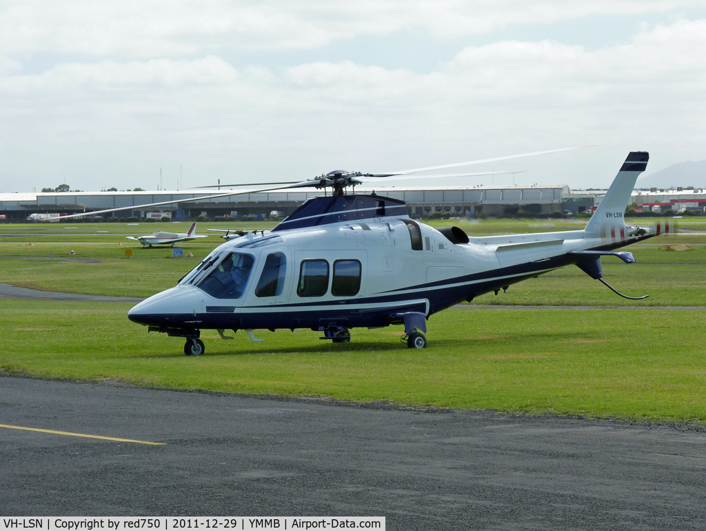 VH-LSN, 2010 AgustaWestland AW-109SP GrandNew C/N 22222, Lima Sierra November starting up at Moorabbin