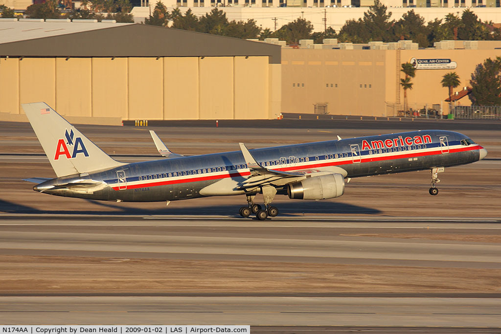N174AA, 2002 Boeing 757-223 C/N 31308, American Airlines N174AA (FLT AAL1122) departing RWY 1R en route to Dallas/Fort Worth Int'l (KDFW).