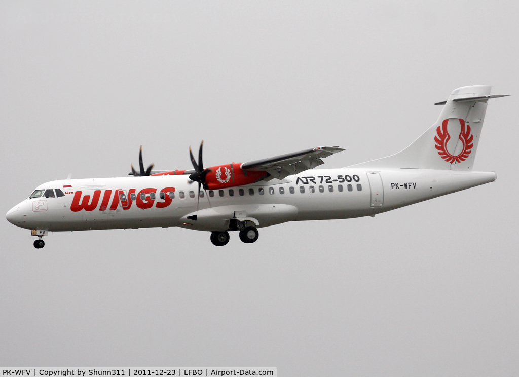 PK-WFV, 2011 ATR 72-500 C/N 985, Landing rwy 14R