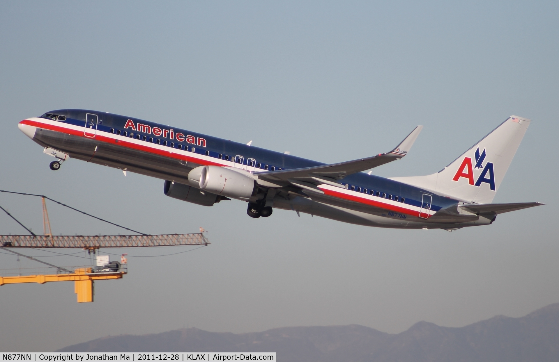 N877NN, 2011 Boeing 737-823 C/N 31131, A shiny AA 738 takes off from LAX