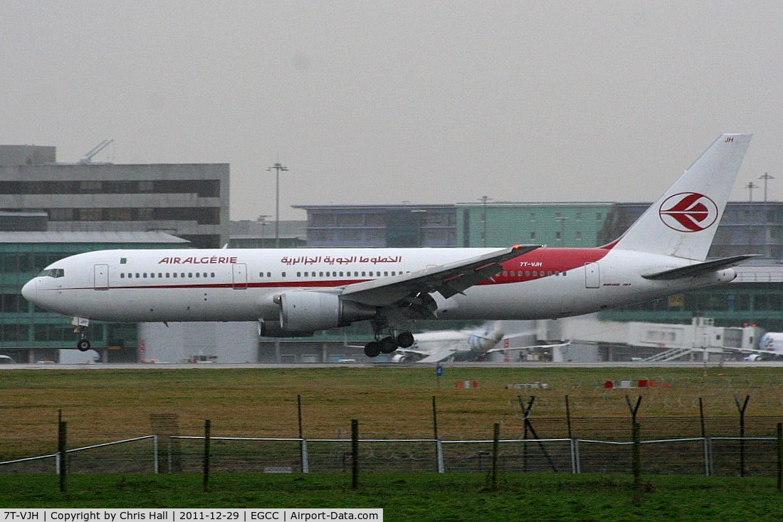 7T-VJH, Boeing 767-3D6 C/N 24767-323, Air Algérie B767 arriving at Manchester and due to go into Air Livery for a respray
