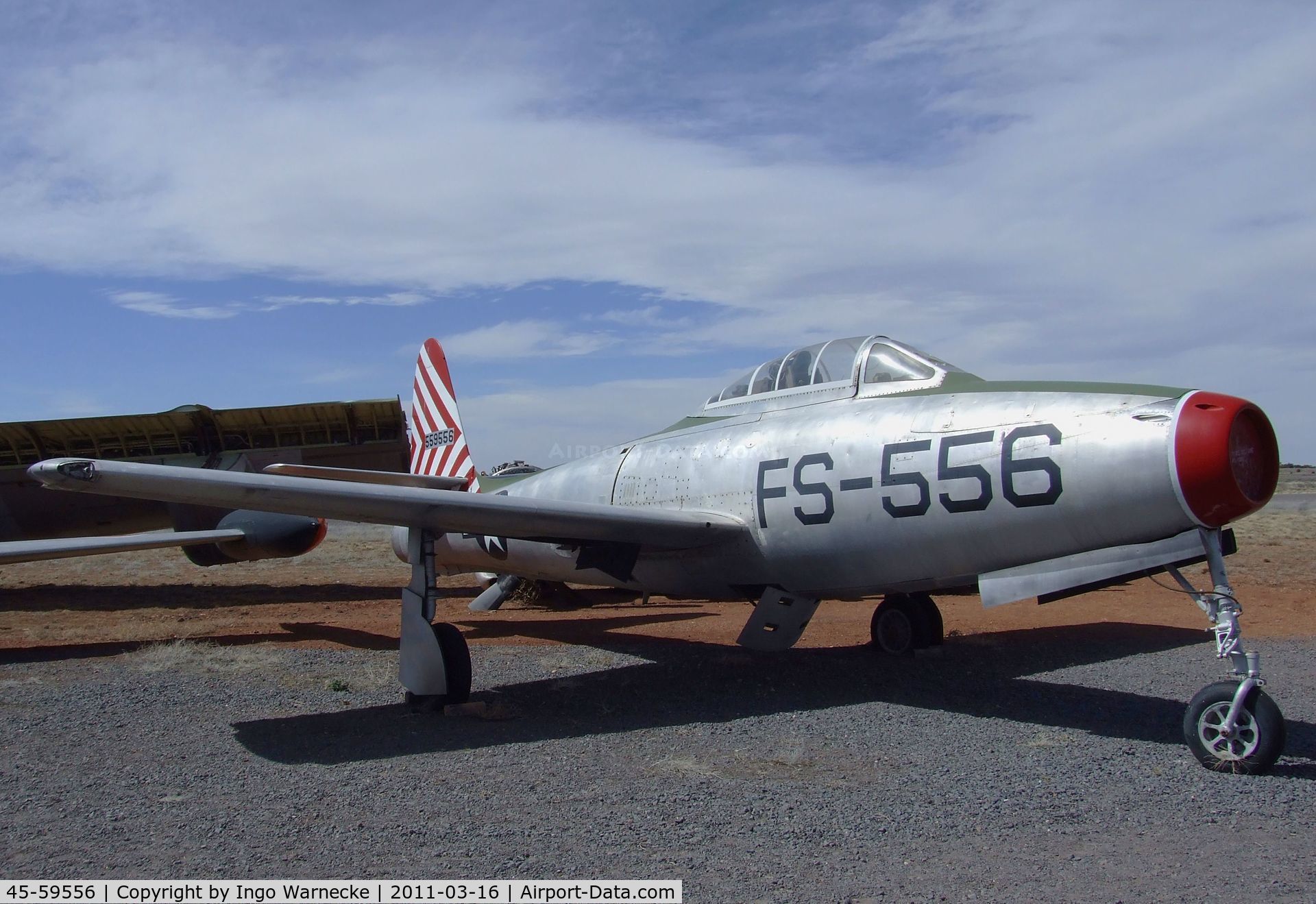 45-59556, Republic F-84B-11-RE Thunderjet C/N Not found 45-59556, Republic F-84B Thunderjet at the Planes of Fame Air Museum, Valle AZ
