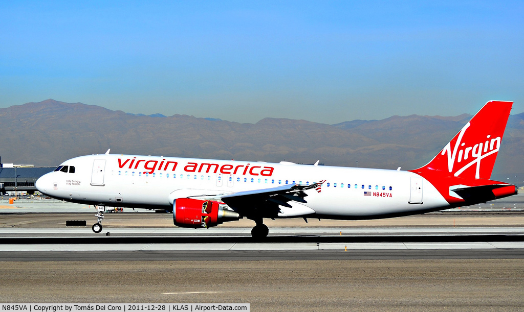 N845VA, 2011 Airbus A320-214 C/N 4867, N845VA Virgin America Airbus A320-214 C/N 4867

- Las Vegas - McCarran International (LAS / KLAS)
USA - Nevada, December 28, 2011
Photo: Tomás Del Coro