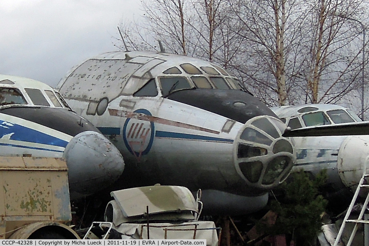 CCCP-42328, 1956 Tupolev Tu-104A C/N 66600202, At the Aviomuzejs, Riga