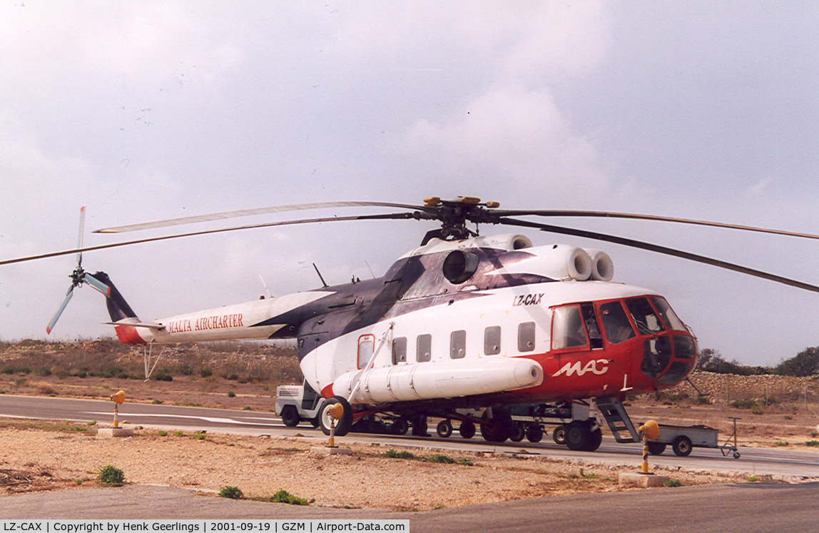 LZ-CAX, Mil Mi-8P Hip C/N 7666, Malta Air Charter. Flt Gozo - MLA , 12 minutes.