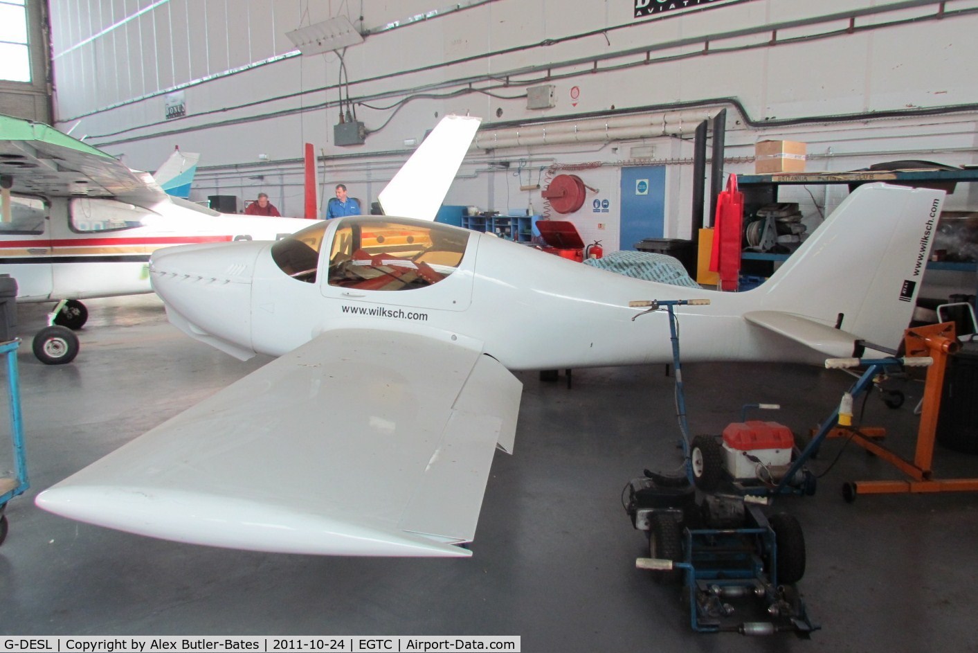G-DESL, 1996 Europa Monowheel C/N PFA 247-12597, Inside the Bonus Aviation Hangar