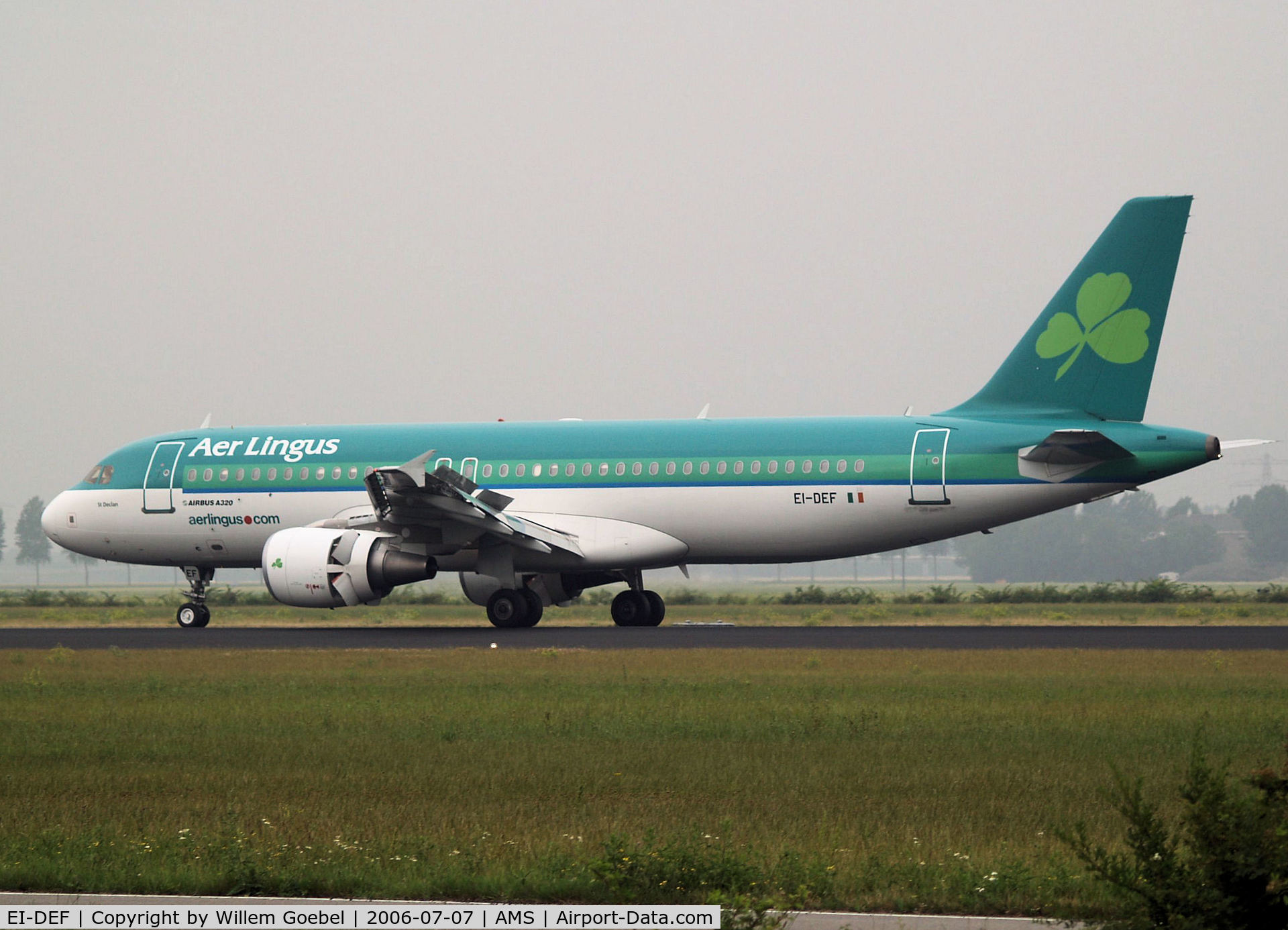 EI-DEF, 2004 Airbus A320-214 C/N 2256, Landing on runway R18 of Amsterdam Airport